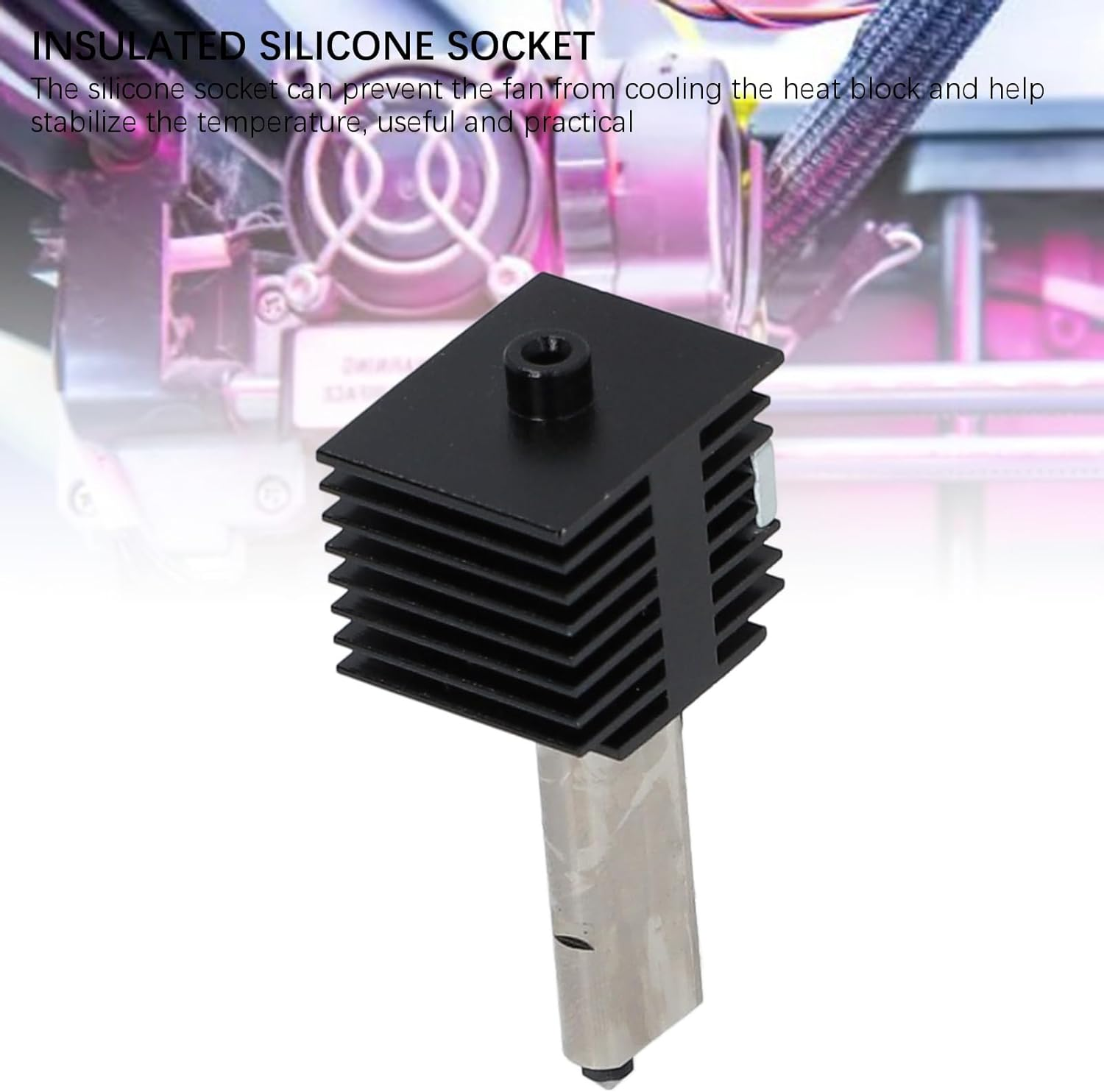 3D Printer Hotend Kit for Lab A1 A1 Mini, Upgrade Heater Block 3D Printer Part with Removable Hardened Steel 0.2Mm / 0.4Mm Nozzle & High Temperature Resistant Silicone image number 2