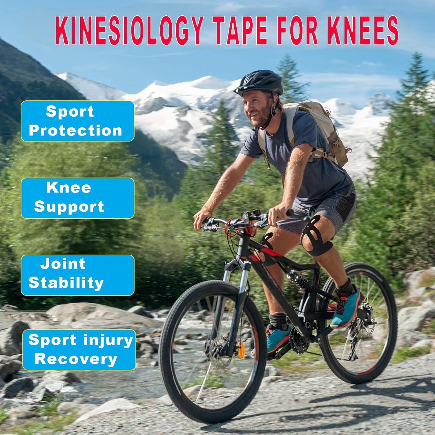 16Pcs Precut Kinesiology Tape for Knees &ndash; Breathable, Waterproof & Flexible KT Tape Strips &ndash; Joint Support for Training, Exercise & Daily Use &ndash; Suitable for Sports Enthusiasts, Seniors & Active Women image number 3