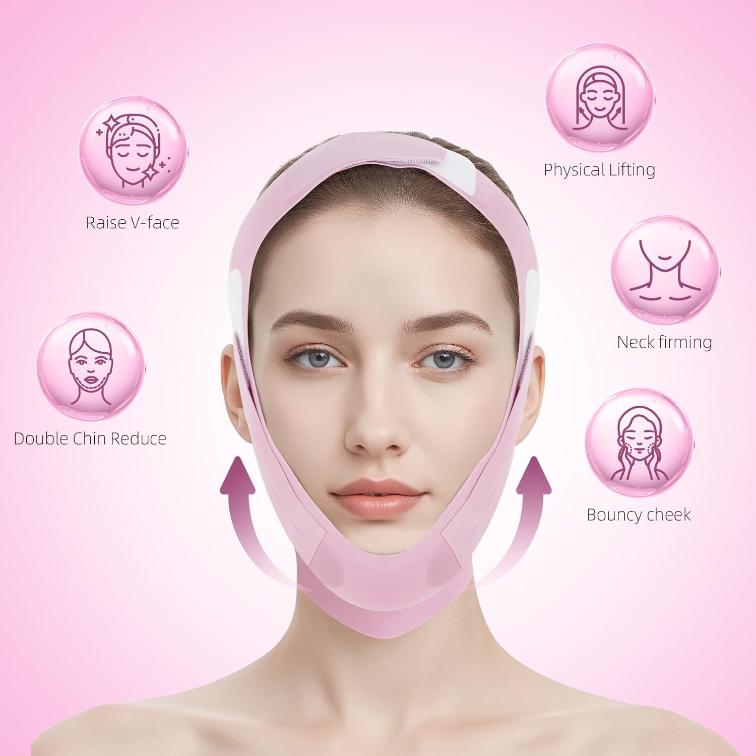 Jenchrysm Chin Strap for Sleeping - Jawline Shaper with 3D Design & Graphene Material,Double Chin Reducer to Prevent Sagging & Shape Vline Face - Double Chin Eliminator - Gifts for Women image number 6