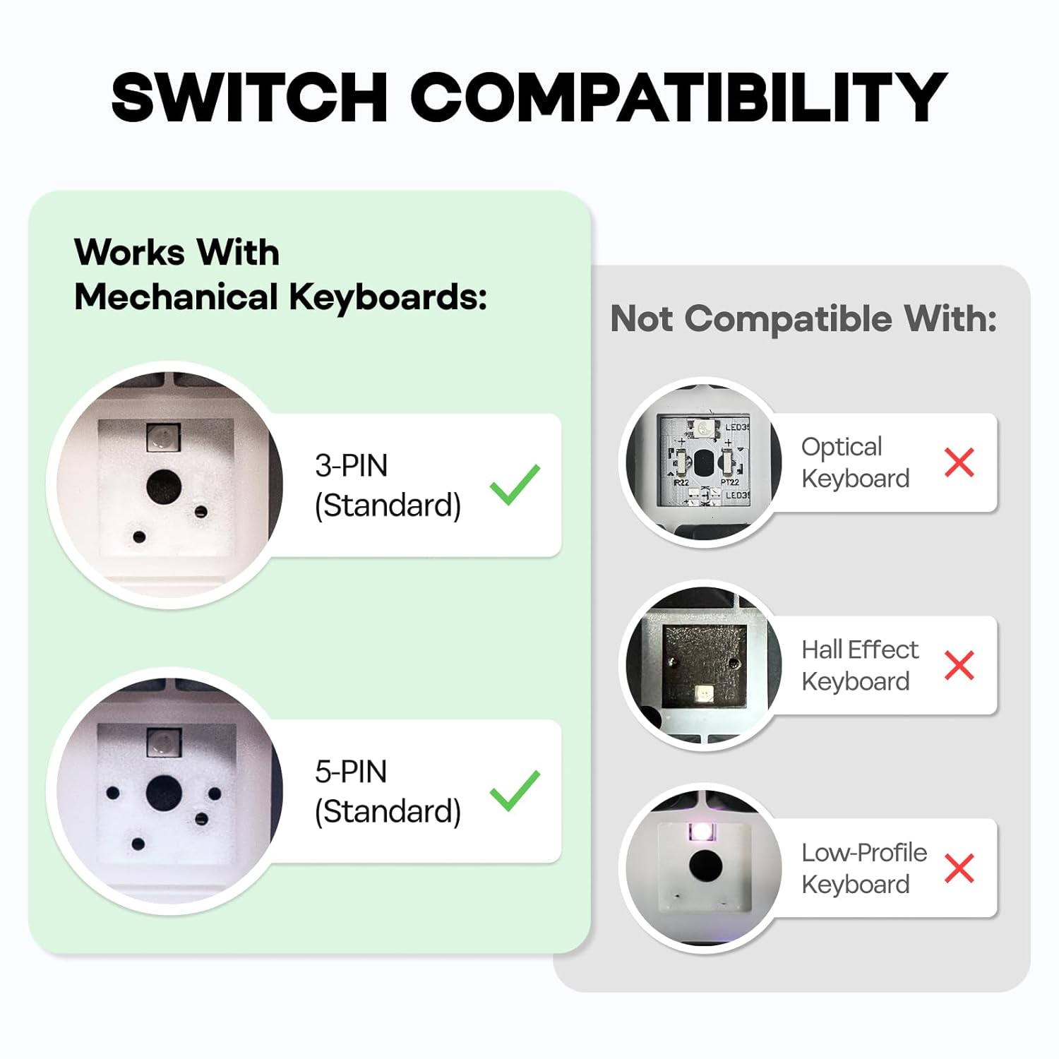 EPOMAKER Creamy Jade 45Gf Gaming Keyboard Switches, 100 PCS Linear Switch, 5-Pin Pre-Lubed Switch, with PC/PA66 Case, POK Stem, Compatible with MX Keycaps for Mechanical Keyboard