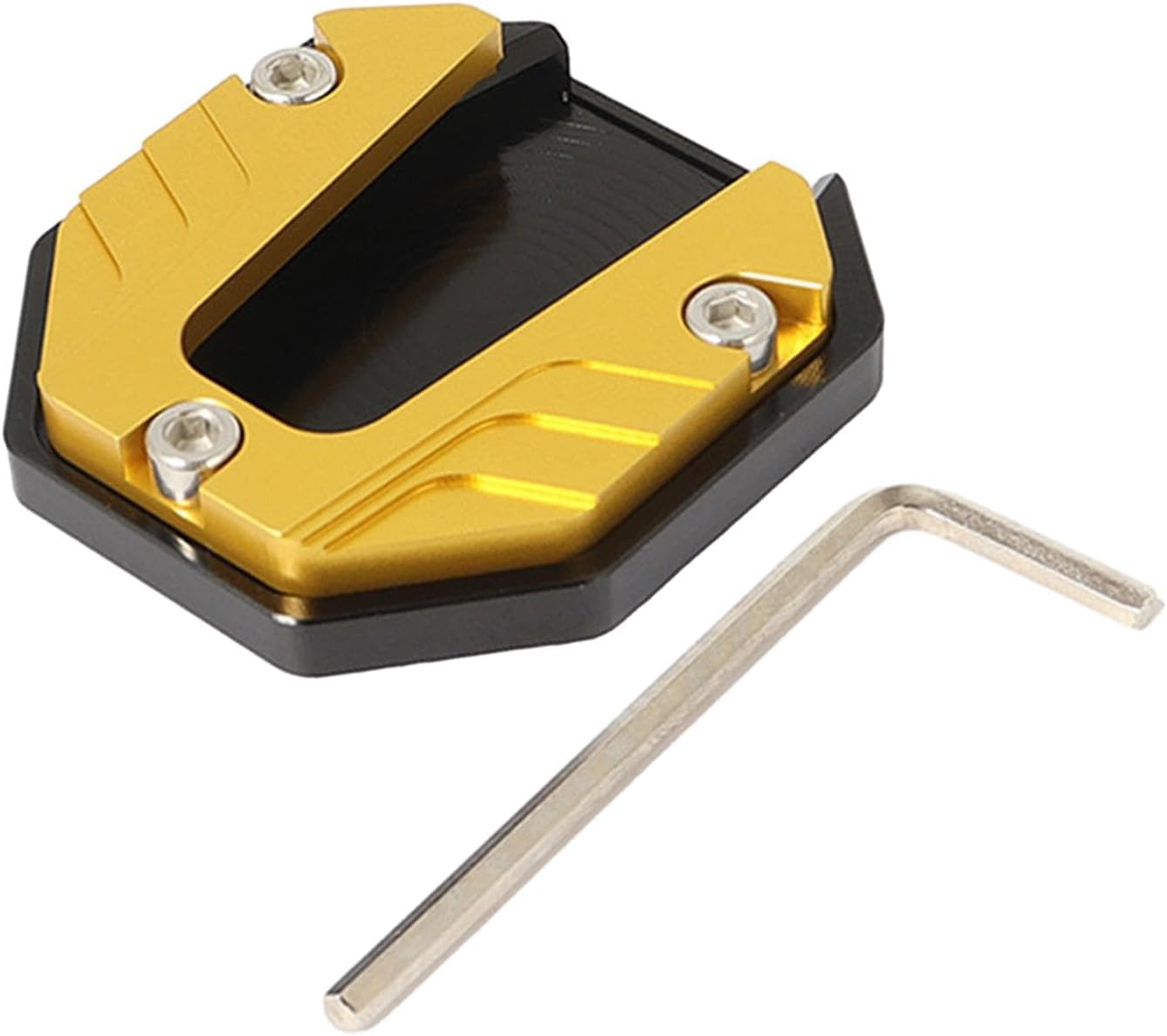 Magideal Motorcycle Kickstand Pad Support Plate Extension Nonslip Side Stand Extender Foot Enlarger for Outdoor Parking Motorbike, Yellow image number 6