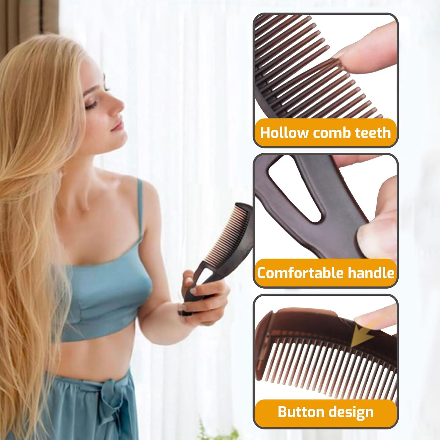 Lyvixora 2 PCS Dandruff Comb - Dandruff Remover Brush for Scalp Massage, Psoriasis & Itch Relief, Fine Tooth Scalp Comb for Women Men Kids, Hair Detox Tool to Remove Greasiness & Flakes​ image number 5