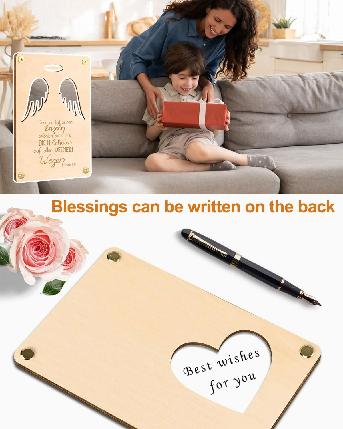 Christening Gifts for Boys and Girls, Gift Christening Card Made of Wood in Small Form - Cool Money Gifts for Confirmation, Communion, Youth Consecration, Christening - Money Gifts Packaging image number 5