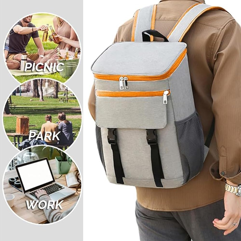 Refrigerator Backpack Soft Insulation, Leakproof Beach Cooler, Large Capacity Backpack with Compartments for Men and Women, Portable Lunch Backpack, Suitable for Beach Camping, Picnic Hiking image number 1