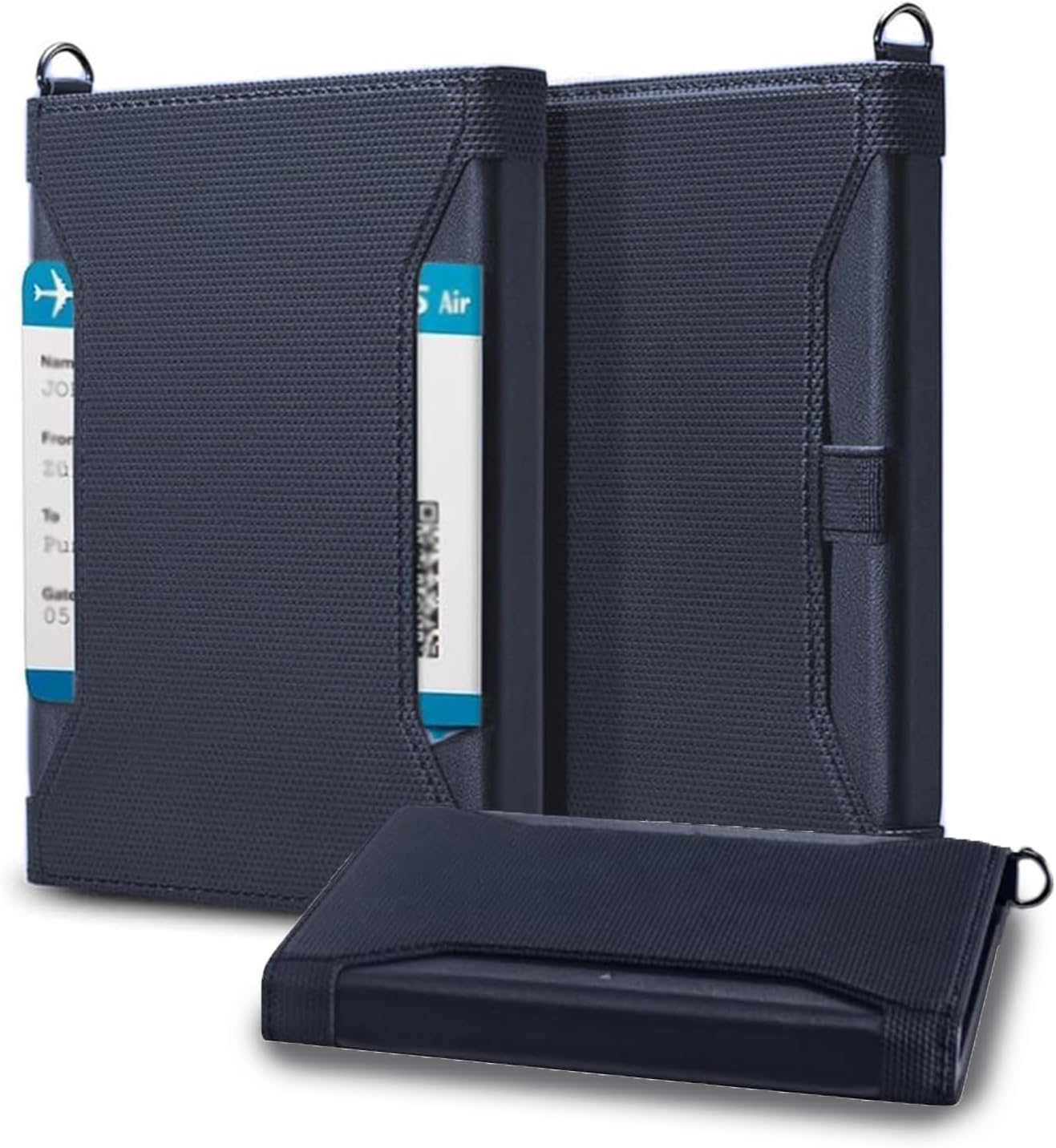 Lyvixora Passport Bag & RFID Passport Wallet - Family Passport Holder with RFID Blocking Technology, Travel Document Organizer Protector, Card Pin Included, a Perfect Travel Accessories - Navy Blue