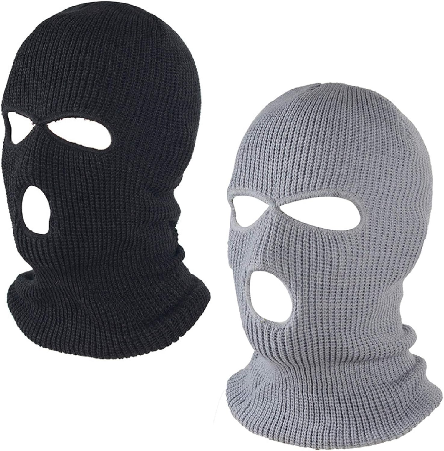 3 Hole Winter Knitted Mask, Outdoor Sports Full Face Cover Ski Mask Warm Knit Balaclava for Adult