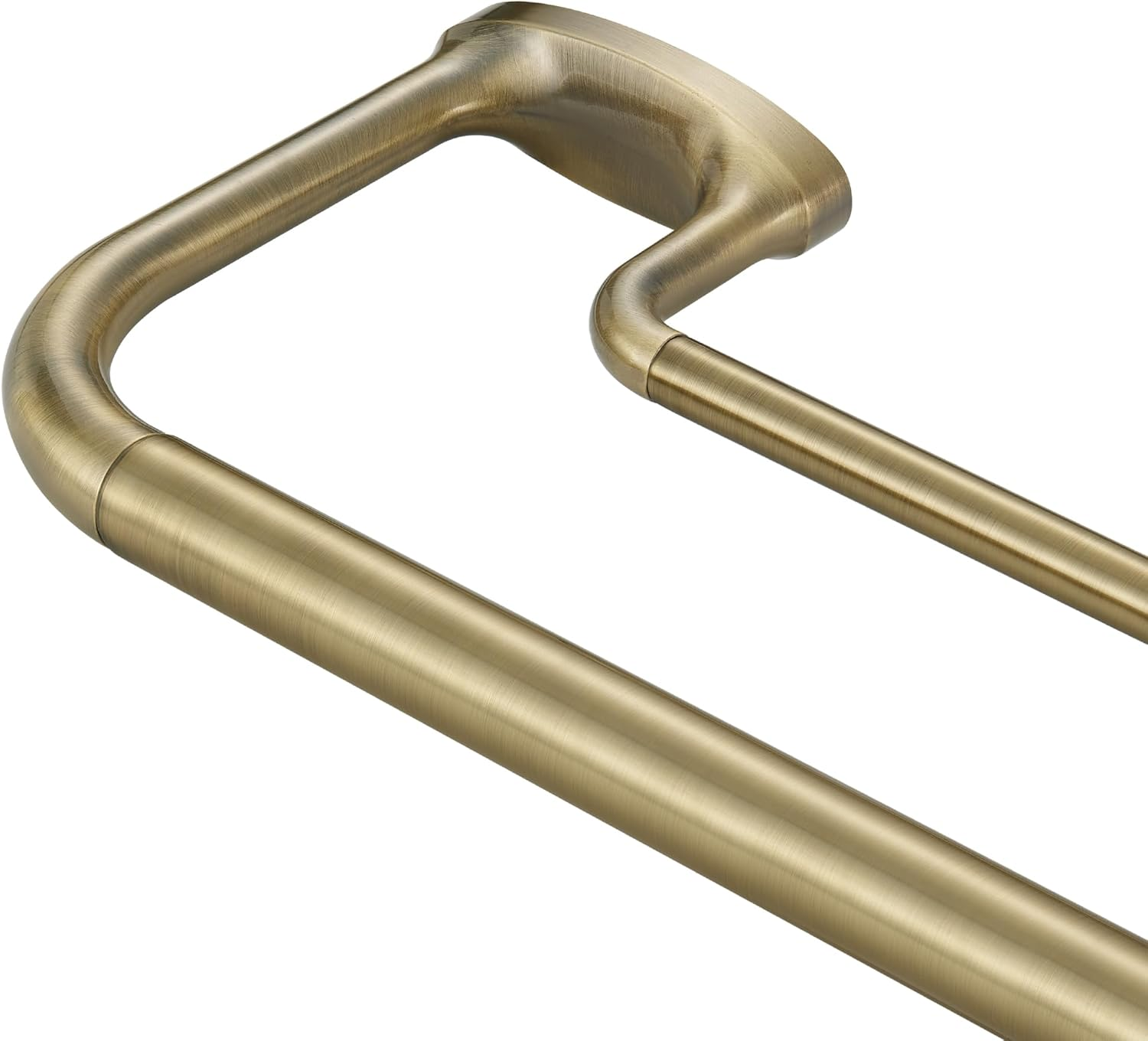 Mayrhyme Double Curtain Rods, Wrap around Curtain Rod for Windows, Internal Splicing 1'' Front and 5/8'' Back Adjustable Curtain Rod with Aluminum Finials and Brackets (Antique Bronze, 28-120")