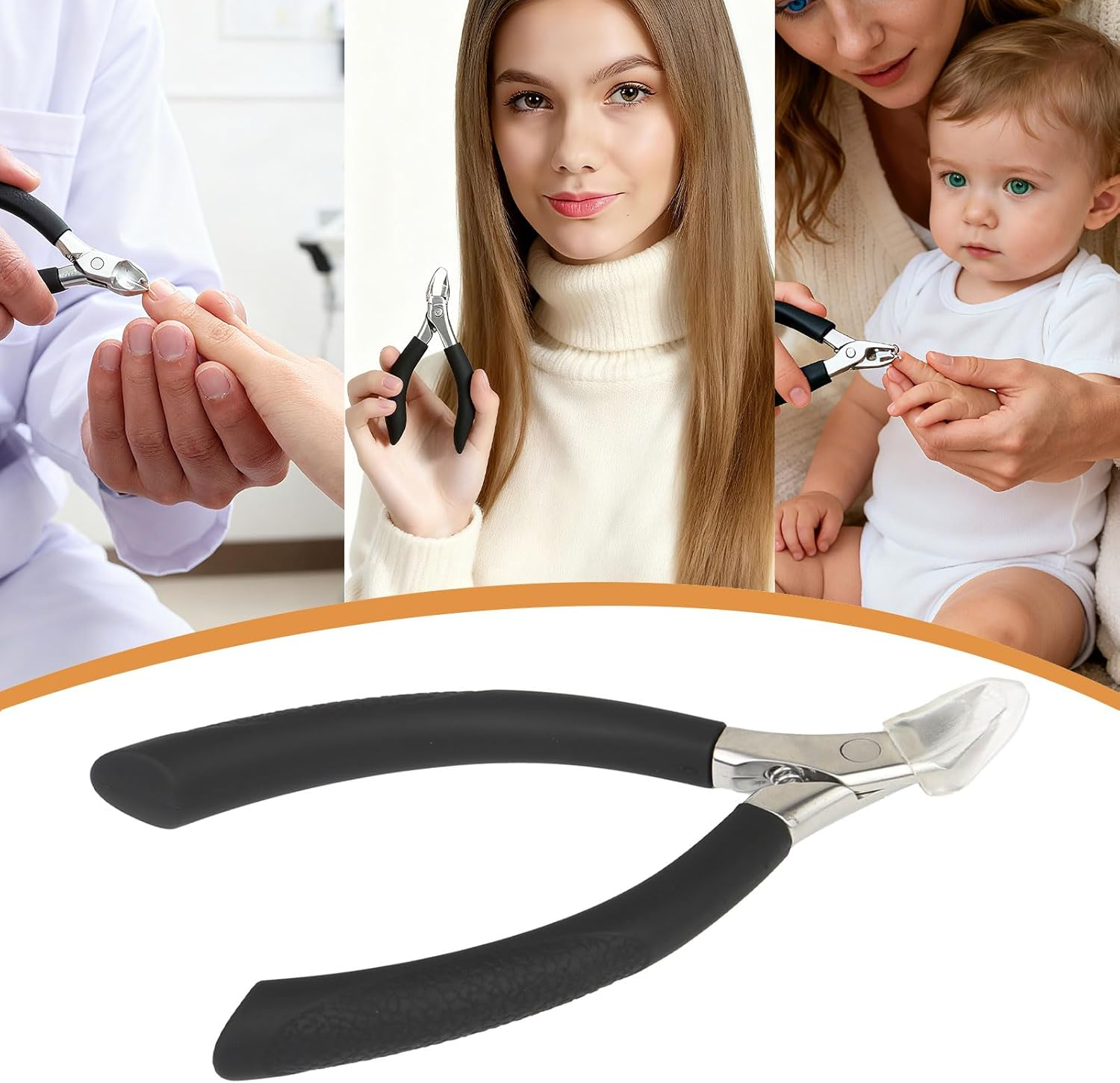 Teccfly Ingrown Nail Clippers for Ingrown Toenail Prevention,Precision Thick Toenail Clipper for Ingrown and Curly Nails, Straight Blade Nail Clippers with Ergonomic Handle,Toenail Clippers for Seniors Adults Men and Women