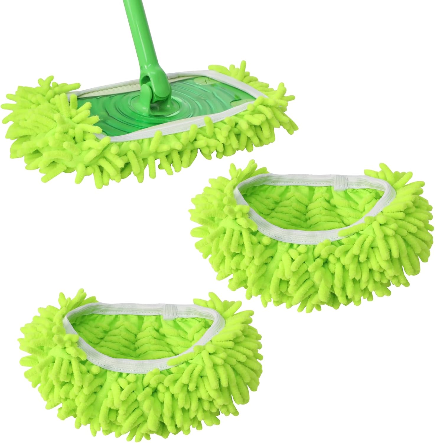 Reusable Mop Pads Compatible with Swiffer Sweeper Mop, Wet and Dry Flat Swiffer Mop Pads Cover, 2 Pack Washable Swiffer Pads for Surface/Hardwood Floor Cleaning (Mop Is Not Included) image number 4