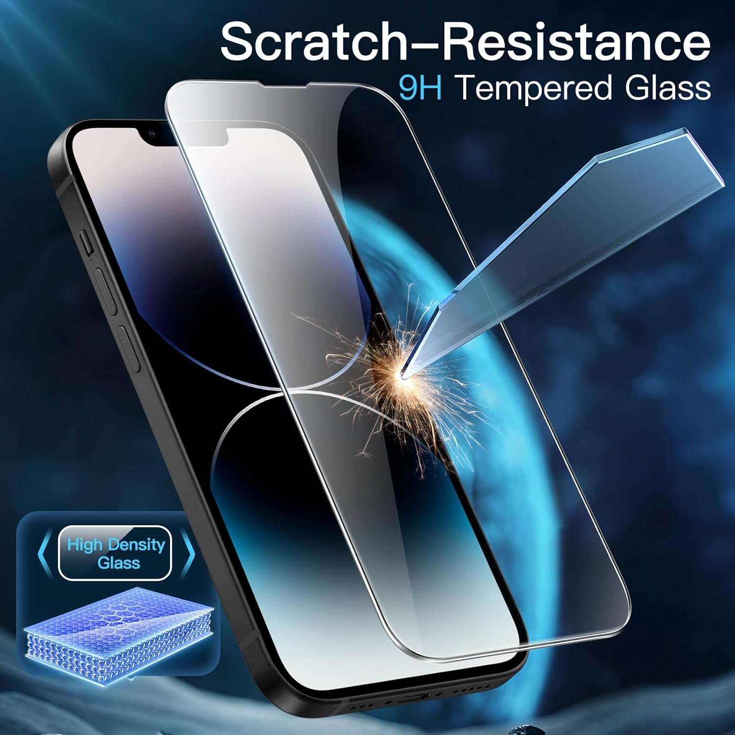 Jetech 3 in 1 Magnetic Case for Iphone 14 Pro Max 6.7-Inch with 2 Pack Tempered Glass Screen Protectors, Compatible with Magsafe, Translucent Matte Back Shockproof Phone Cover (Black) - Deep Purple image number 4