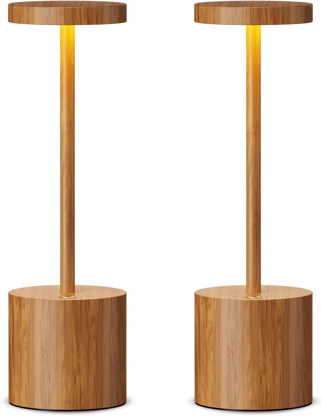 SAKRINGT 2 Pack Cordless Table Lamp Rechargeable, 5000Mah Battery Operated Portable Table Light,Dimming LED Table Lamp for Restaurant/Patio/Outdoor(Gold)