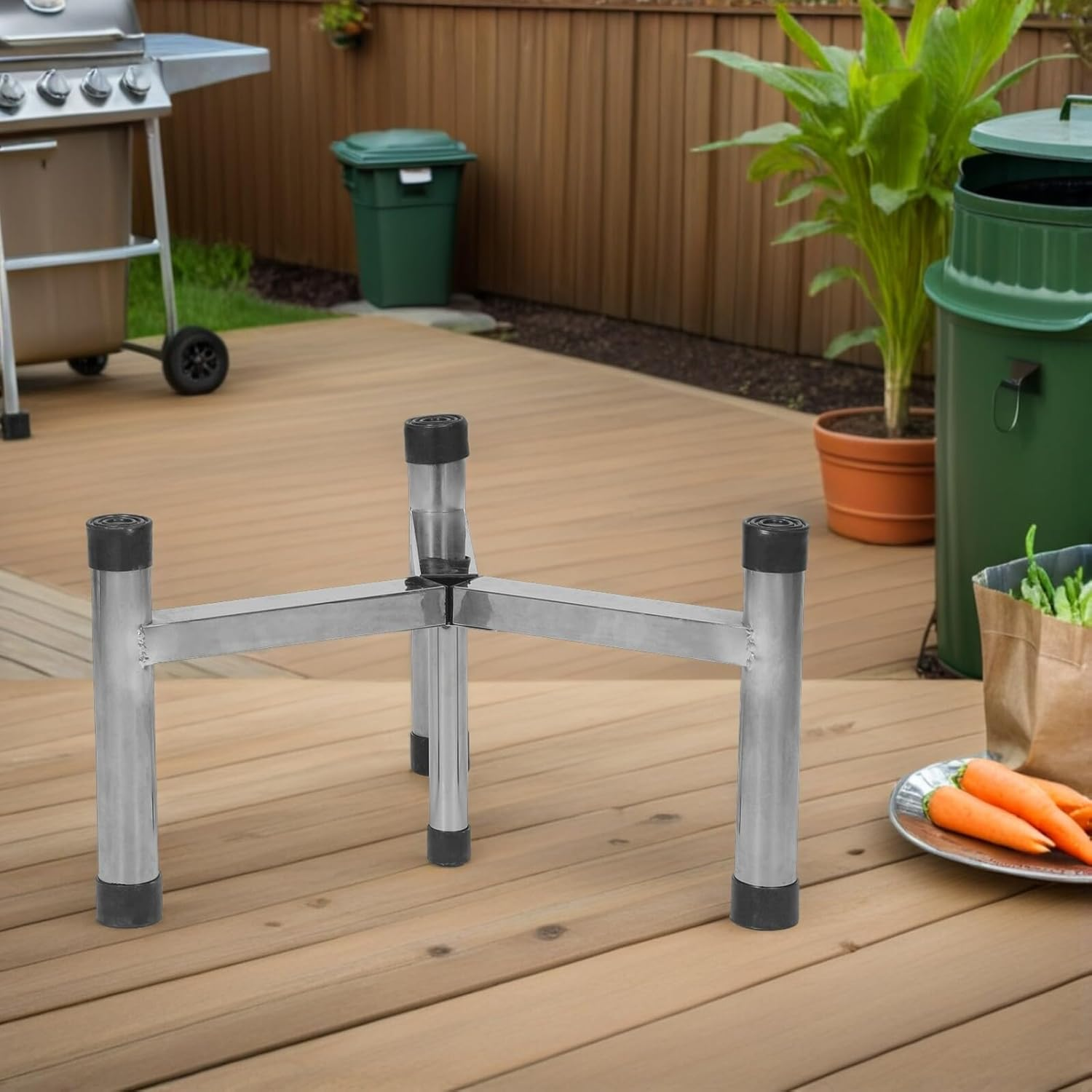 Stainless Steel Fire Pit Holder Stand 25Cm Outdoor Stove Bracket Rack Campfire Support Base for Small Fire Pits under 16 Inch Camping Cooking Gathering image number 3