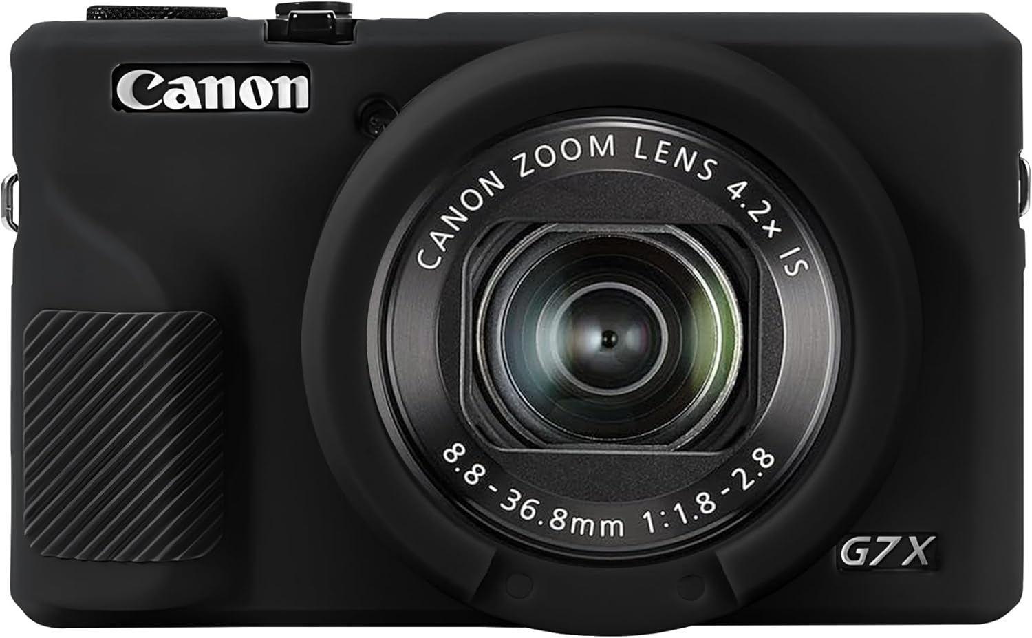 Elonbo Silicone Case for Canon Powershot G7X Mark III Digital Camera, Soft Protective Cover with Removable Lens Cover for Canon Powershot G7X Mark III DSLR Camera, Black