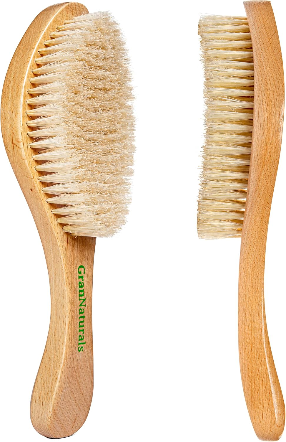 Grannaturals Soft Bristle Hair Brush - Curved Boar Bristle Vintage Style Hairbrush for 360 Waves, Sleek Slick Back Ponytail & Bun, Smoothing, Fades for Women & Men - Wooden Handle image number 6