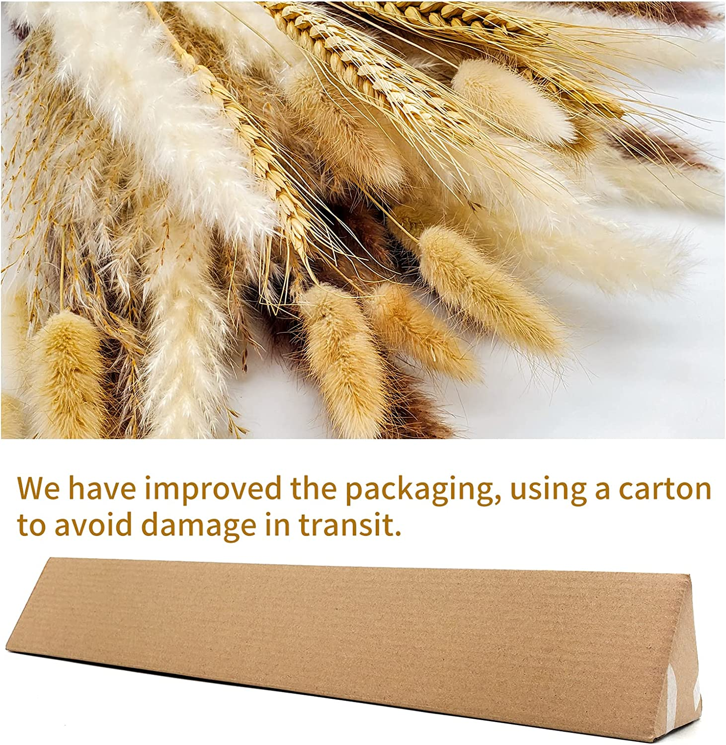 100 Pcs Pampas Grass - Natural Pampas & Reed Grass & Bunny Tails & Dried Wheat for Dried Flowers Arrangements Boho Wedding Home Decor image number 4