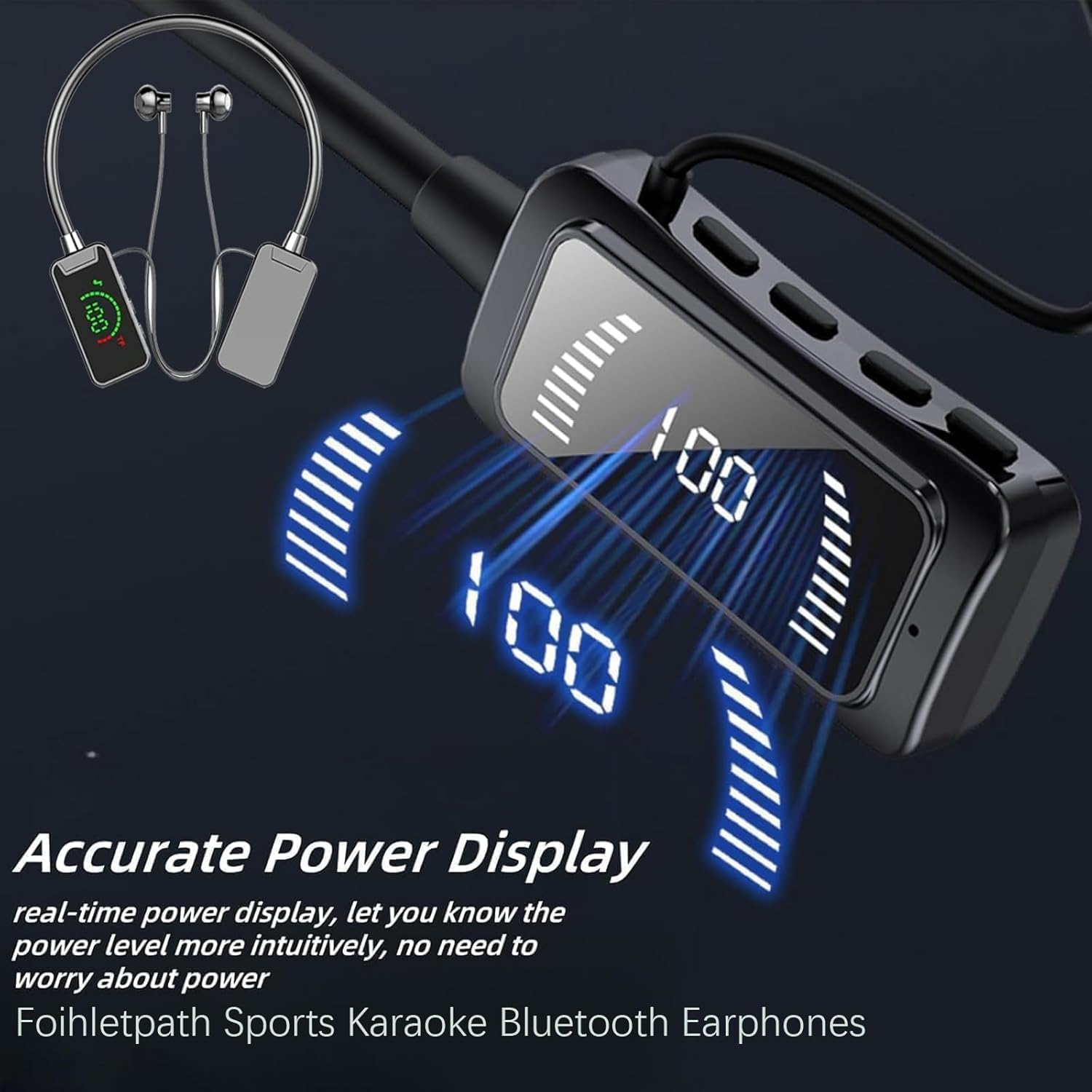 Foihletpath Sports Karaoke Bluetooth Earphones, Wireless Sound Card Live Streaming Earphone, Bluetooth Neck-Hanging Earbud Headset, for Man Woman (C#3) image number 5