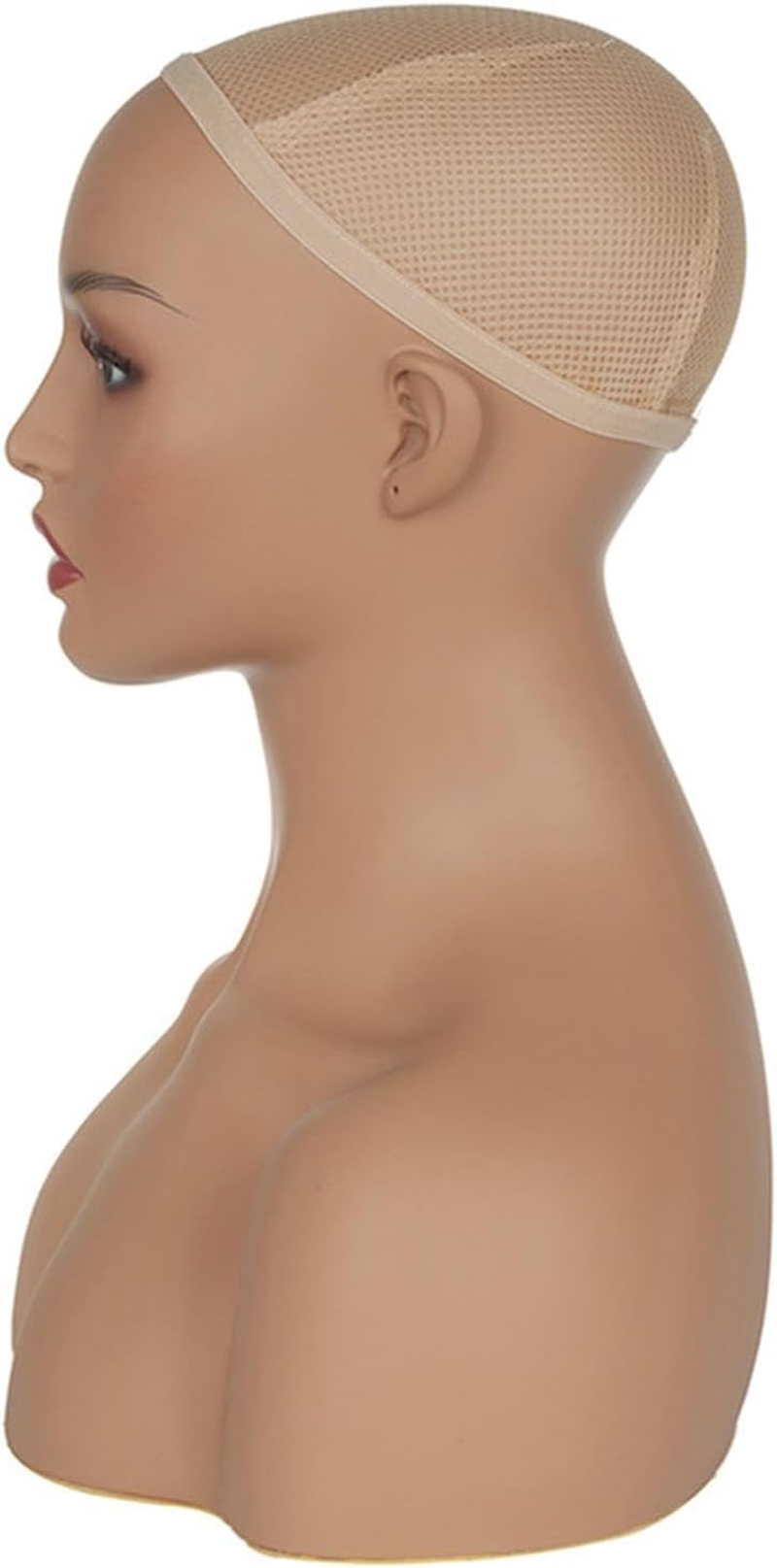 Eigell Realistic Mannequin Head Wig Showing Stand Professional Wig Holder Wig Head for Hat Necklace Beauty Accessories Scarves image number 3