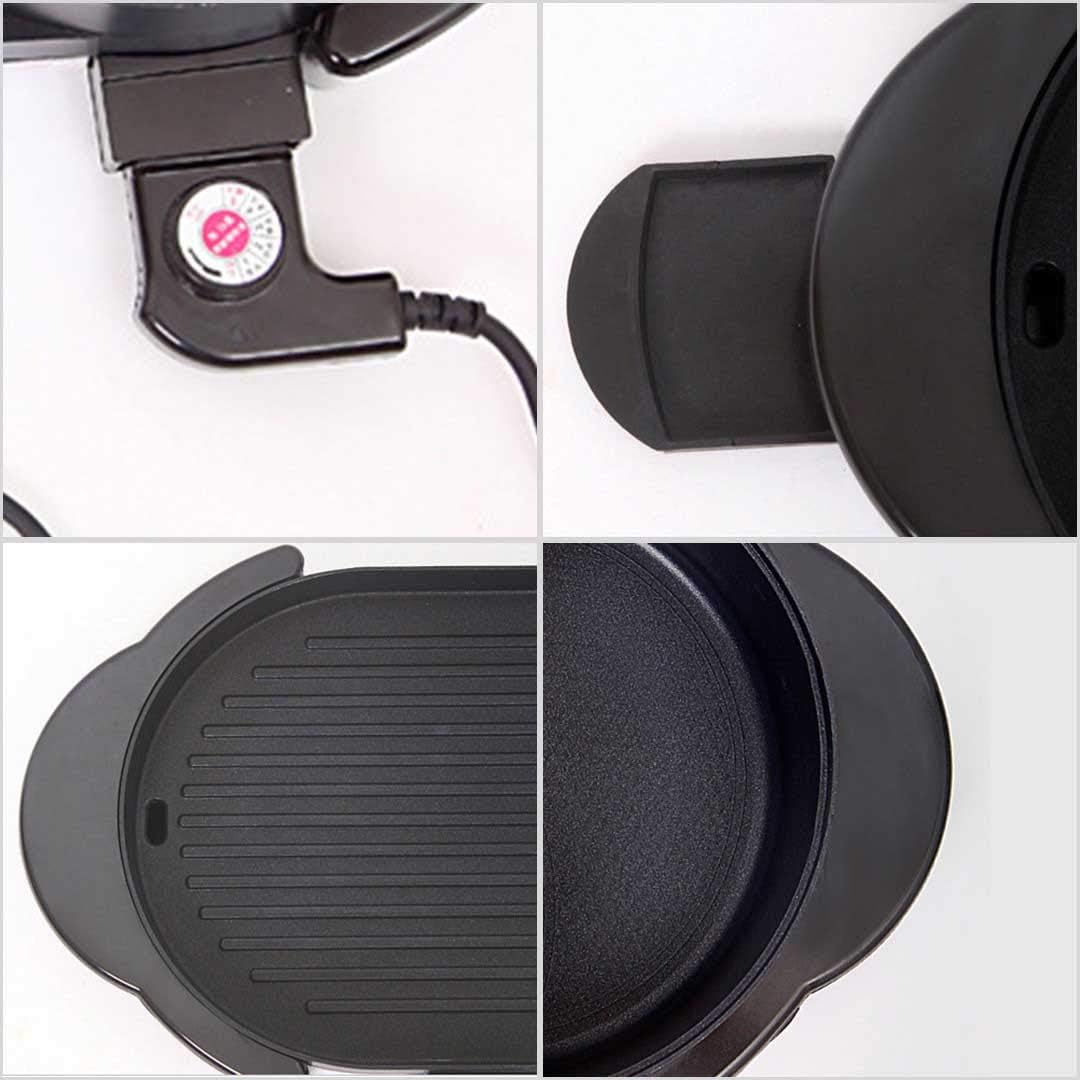 SOGA 2 in 1 Electric Non-Stick BBQ Teppanyaki Grill Plate Steamboat Hotpot 2-8 Person image number 3