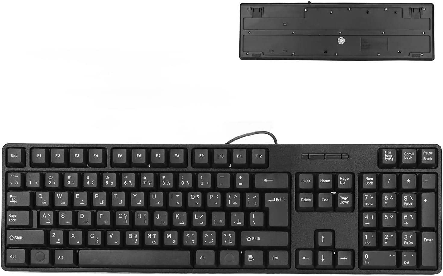 Arabic Wired Keyboard,104 Keys USB 1.5M Wired Keyboard,Mc-689 Ergonomic Typewriter,Universal Office/Home/Gaming Keyboard,For Desktop Computer Laptop image number 1