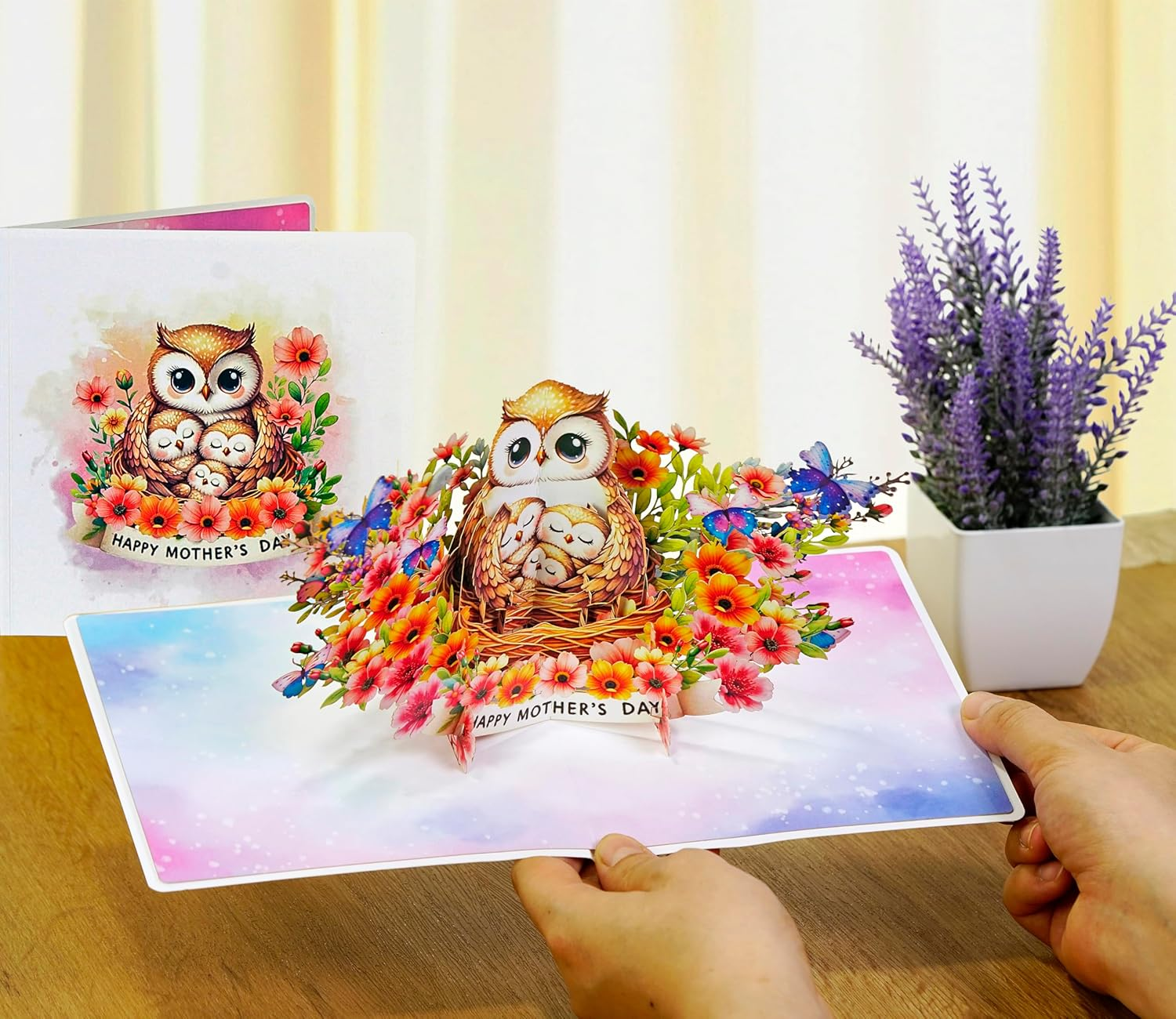 CUTPOPUP Mothers Day Card Pop Up, 3D Birthday Greeting Card, Mother'S Day Card for Women, Mom, Wife, Grandma, Daughter (Owl Mama) image number 2