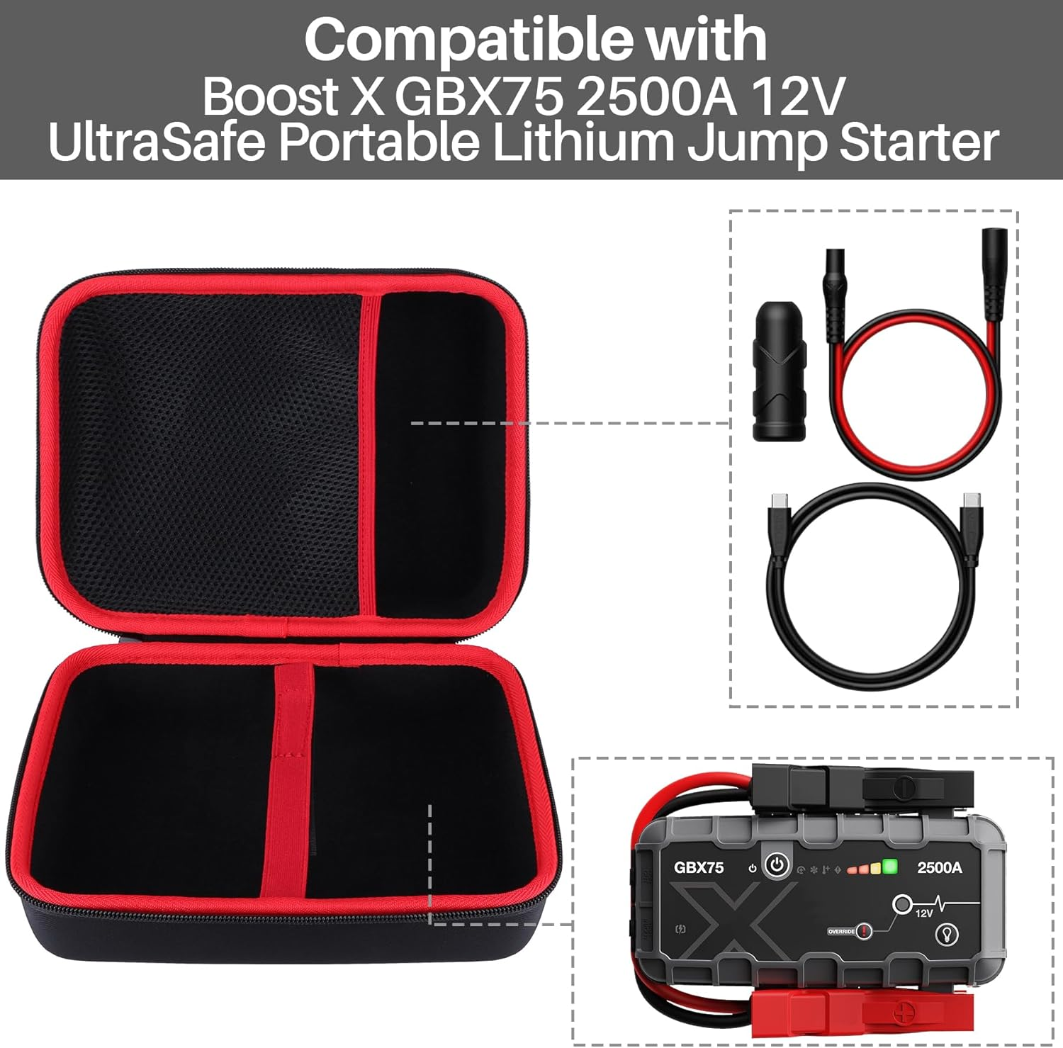 Lebakort Storage Case Compatible with Boost X GBX75 Jump Starter image number 2