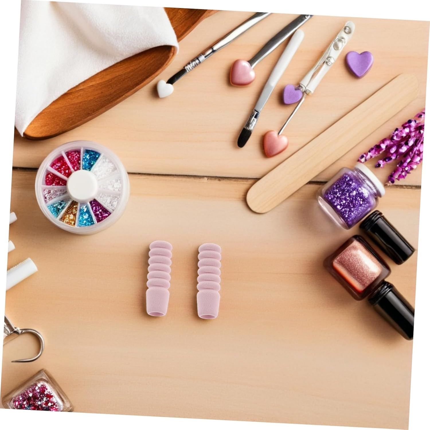 OATIPHO 60Pcs Non Slip Sponge Sleeve Cuticle Nipper Handle Covers for Professional Nail Supplies Sweat Absorbing Cold Resistant Protective Nail Art Tools Accessories for Home and Salon Use - Pink image number 3