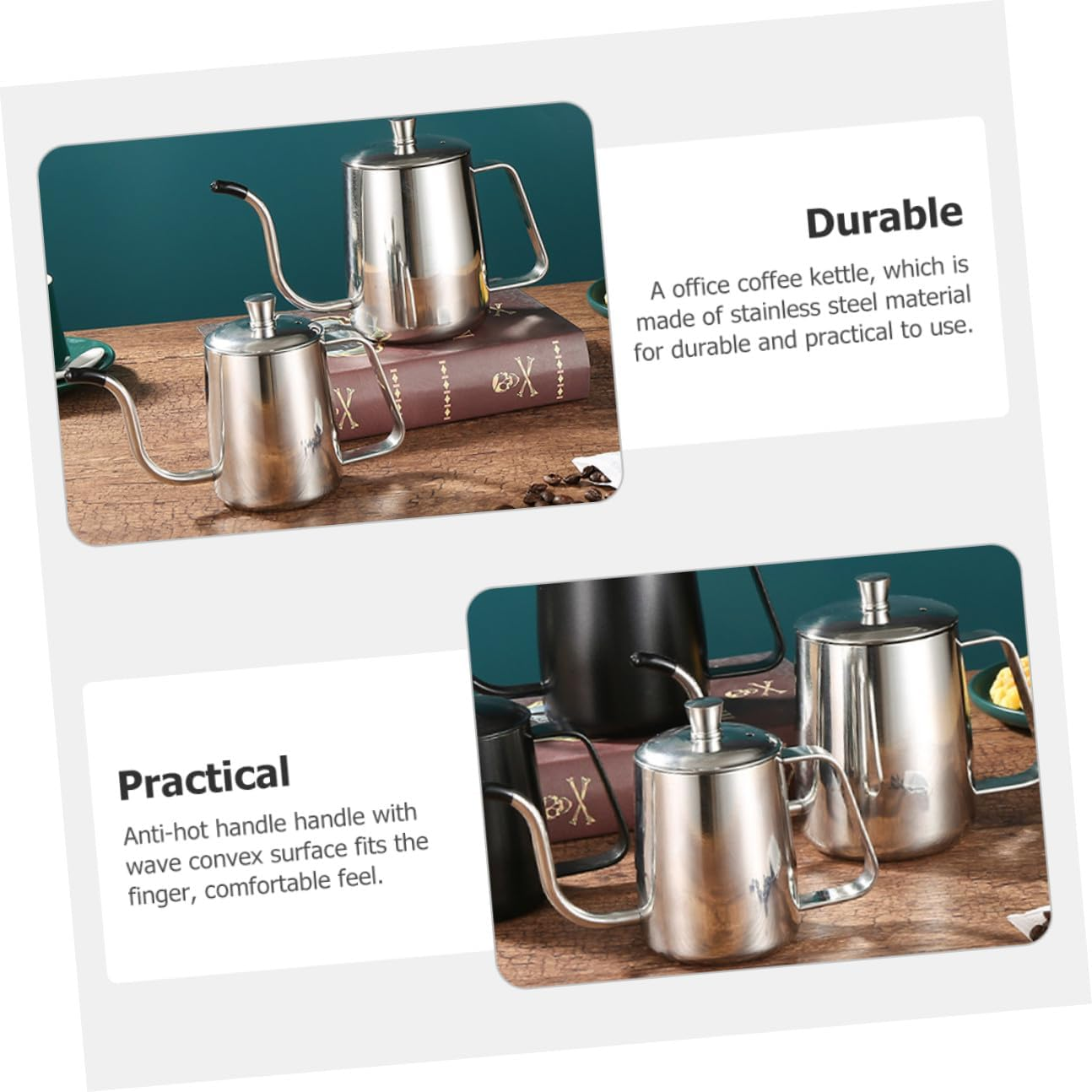 VERDANVERSE Stainless Steel Gooseneck Kettle with Long Spout for Coffee Drip Brewing and Tea Induction Compatible Office Coffee Pot with Ergonomic Handle and Heat Resistant Base image number 1