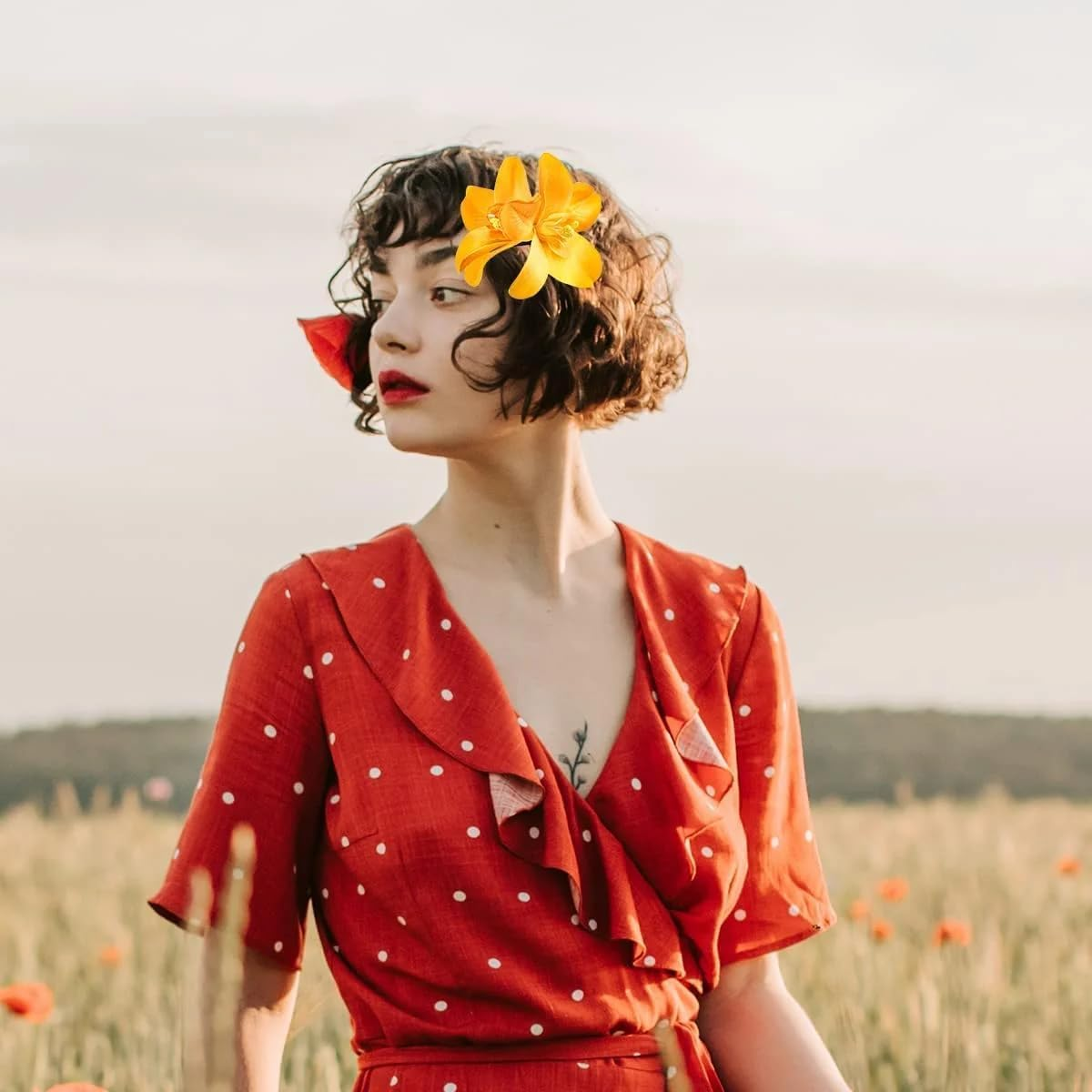 5 Pieces Colorful Artificial Flower Hair Clips Bohemian Flower Hairpin Hawaiian Hibiscus Plumeria Hair Pin for Seaside Holiday Clips and Hair Clips Headwear Hair Clips and Clips