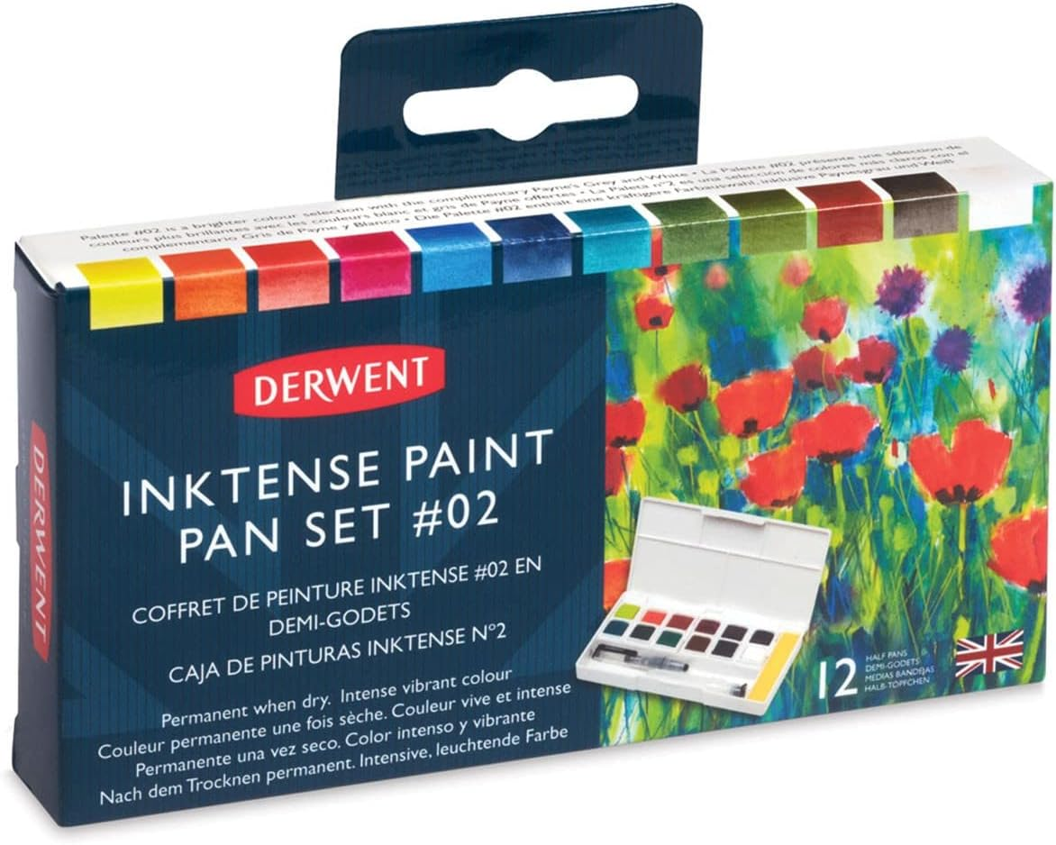 Derwent Inktense Paint Pan Palette Set of 02 12 Pan image number 1