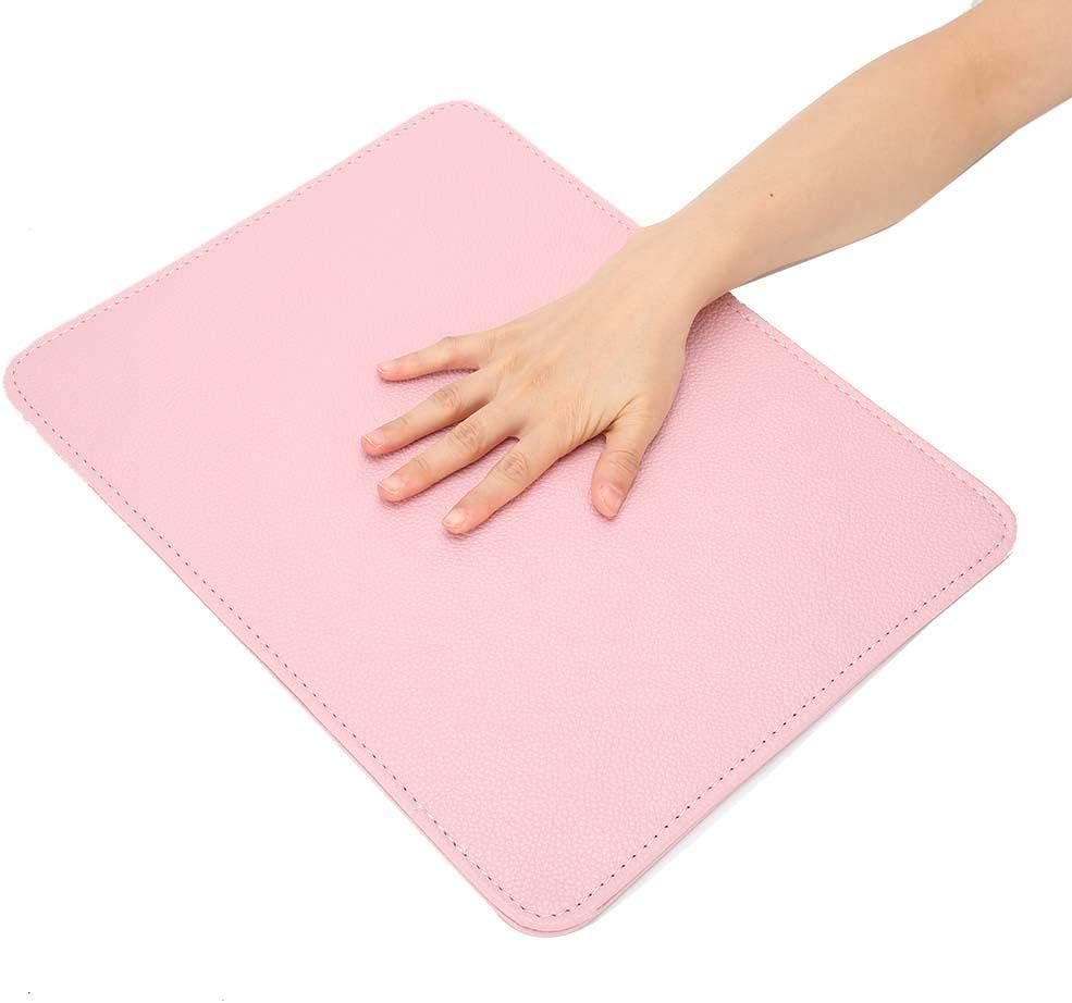 Washable Nail Art Table Mat, Foldable Nail Art Hand Pillow, Manicure Desk Mat, Soft PU Leather Manicure Arm Rest Cushion, for Nail Art Salon Home(Pink) image number 3