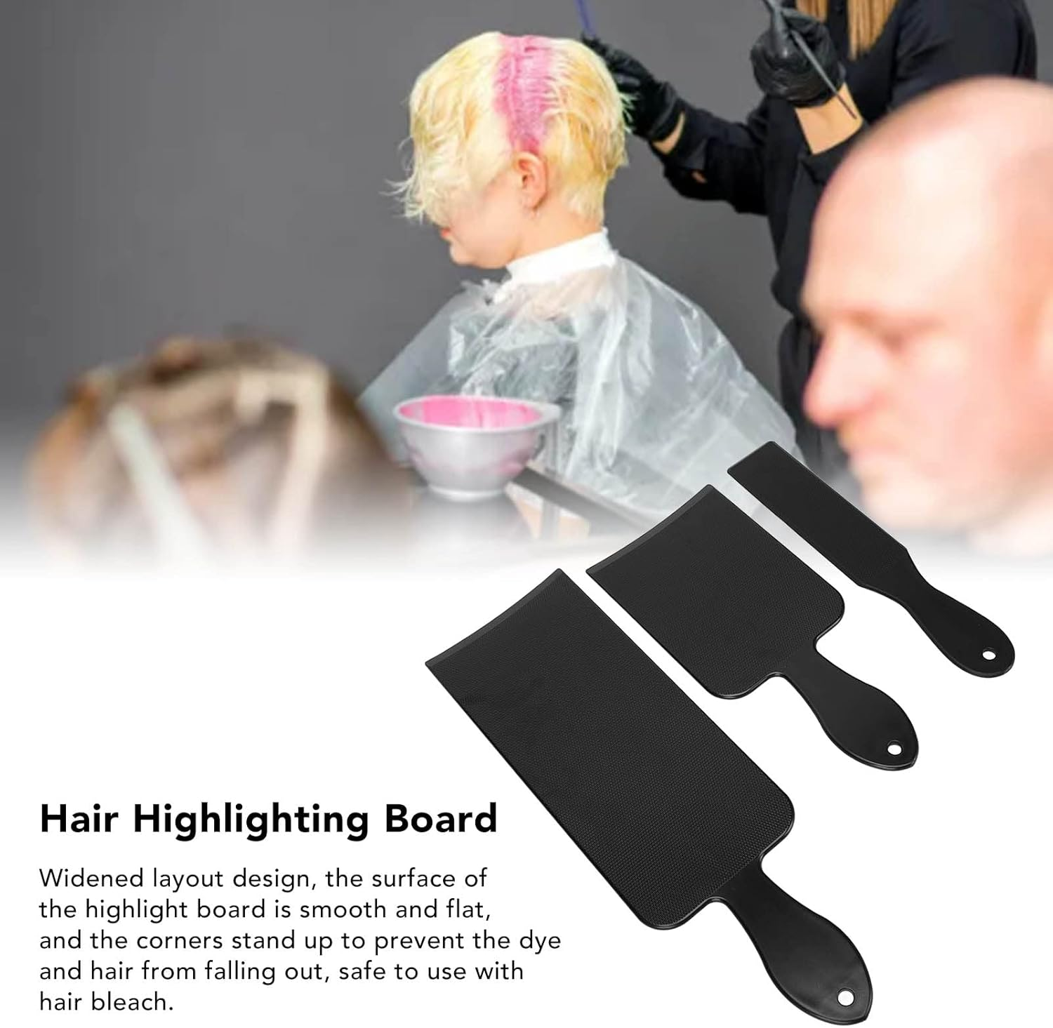 CYSFETENA Pack of 3 Balayage Board with Non-Slip Texture, ABS Highlight Board with Wider Layout, Compact and Portable Highlight Board for Perm, Highlights and Bleaching image number 5