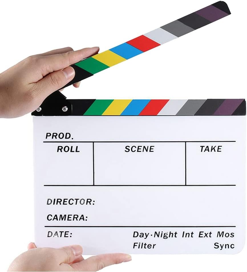 Clapperboard Clapper Board TV Movie Slate Colorful Clapboard Clapper Board Film