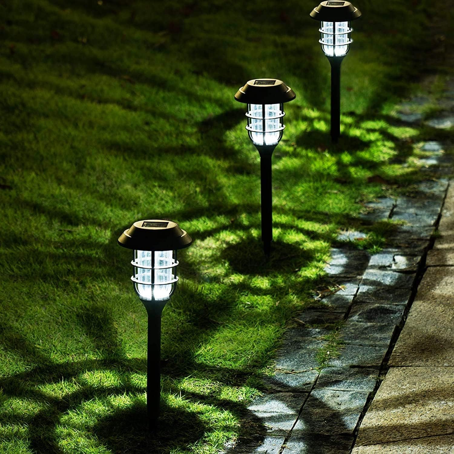Solar Outdoor Lights 8 Pack Waterproof Garden Pathway Lighting for Yard, Patio, Driveway,Walkway Solar Powered Landscape Lights (Cold White)