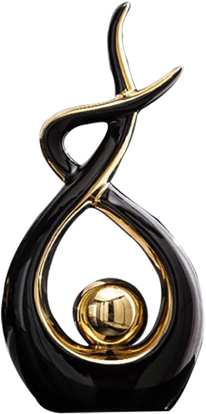 Norrclp Home Decor Modern Abstract Art Ceramic Statue Table Decorations for Dining Room Living Room Office Centerpiece (Blue and Gold, Large)