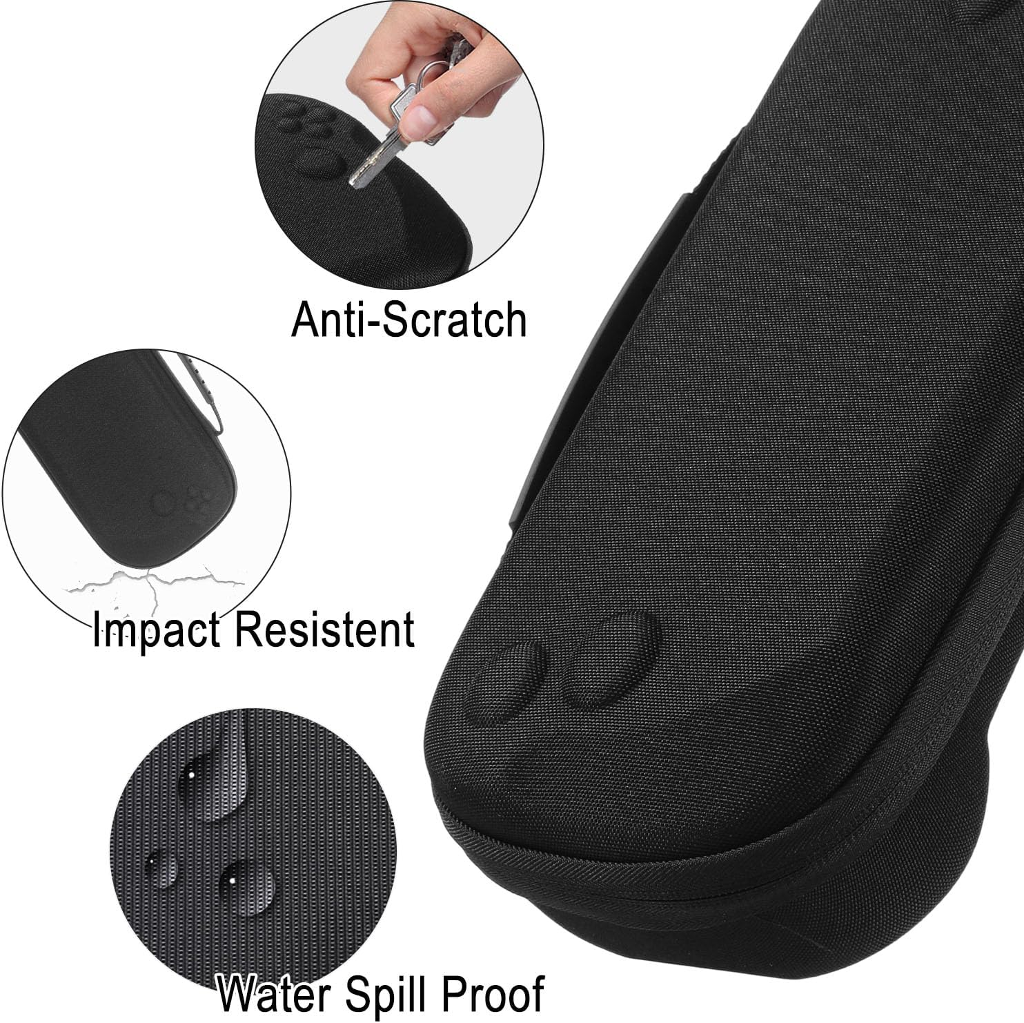 Digi-Tatoo 【Carry Case+Screen Protector】 Large Carrying Case Compatible with 2025 Lenovo Legion Go S 8" & Accessories, Shockproof Scratch-Proof Travel-Friendly Protective Hard Shell Suitcase - Black - White-2025 Legion Go S image number 5