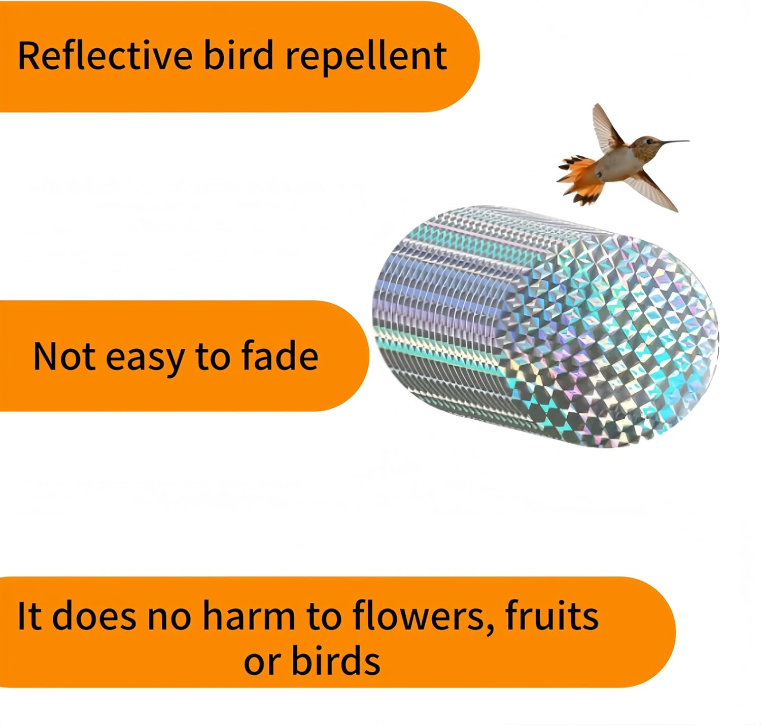 60 Pcs Reflective Window Tint Bird Deterrents,75 Mm Bird Film Bird Deterrent Spikes Reflective Discs,Anti-Collision Window Stickers,For outside Easy Install Weatherproof Garden Yard image number 3