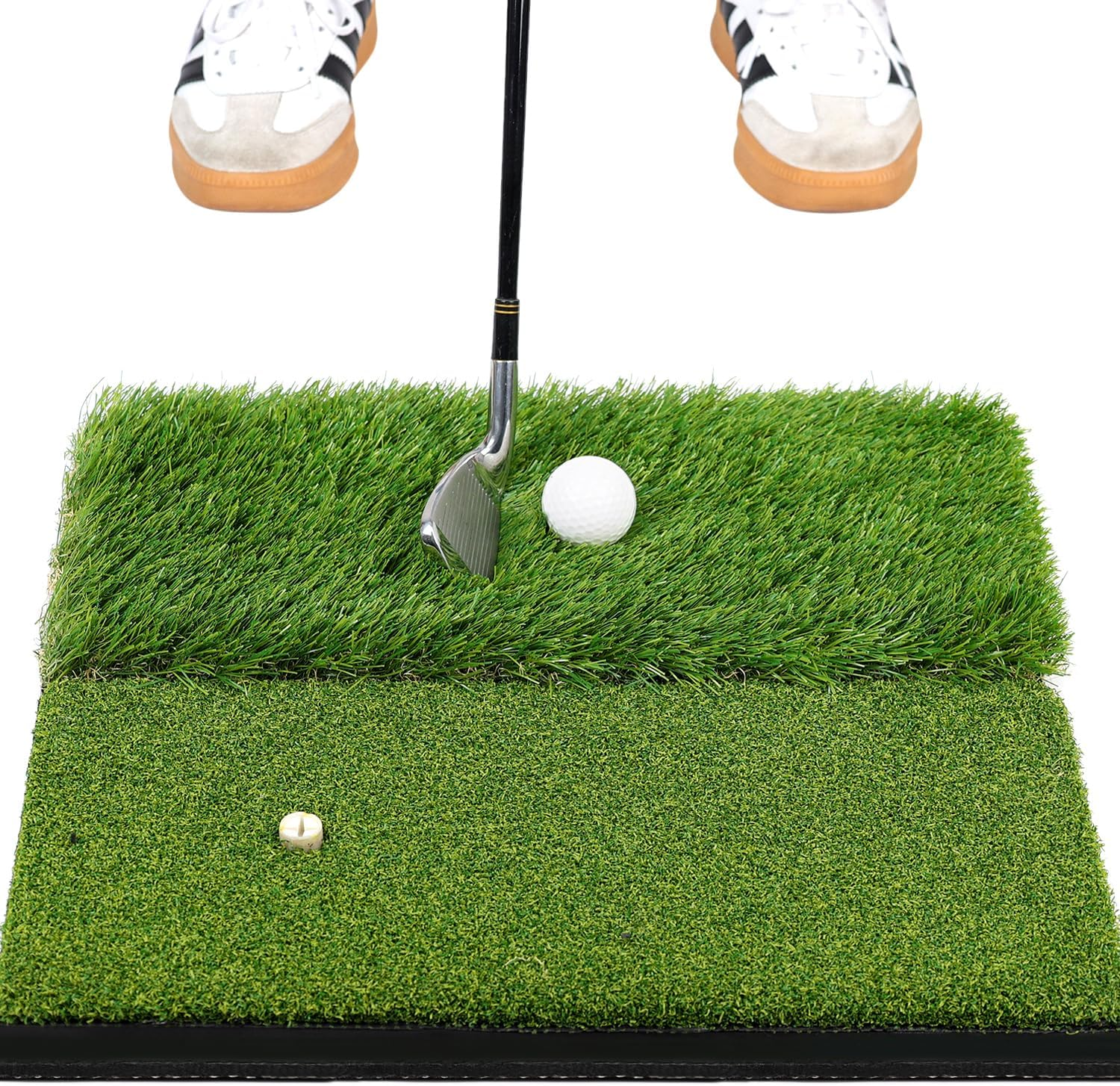 BIRDIEBLAST Premium Dual-Turf Golf Hitting Mat, 10Mm Foam Padding with Rubber Backing, Golf Practice Mat for Indoor and Outdoor Training image number 2