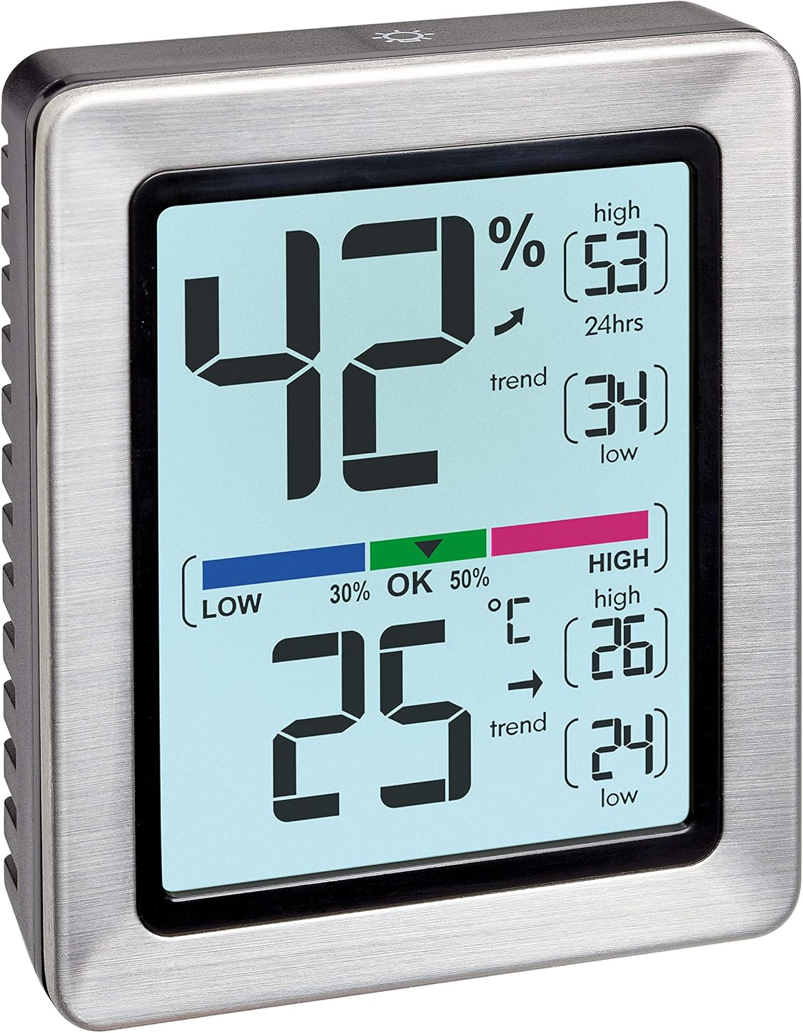TFA Dostmann Exacto Digital Thermo-Hygrometer, 30.5047.54, Humidity, Temperature, Healthy Living Climate, Especially Accurate with Precision Sensor, L 74 X W 26 (48) X H 90 Mm image number 2