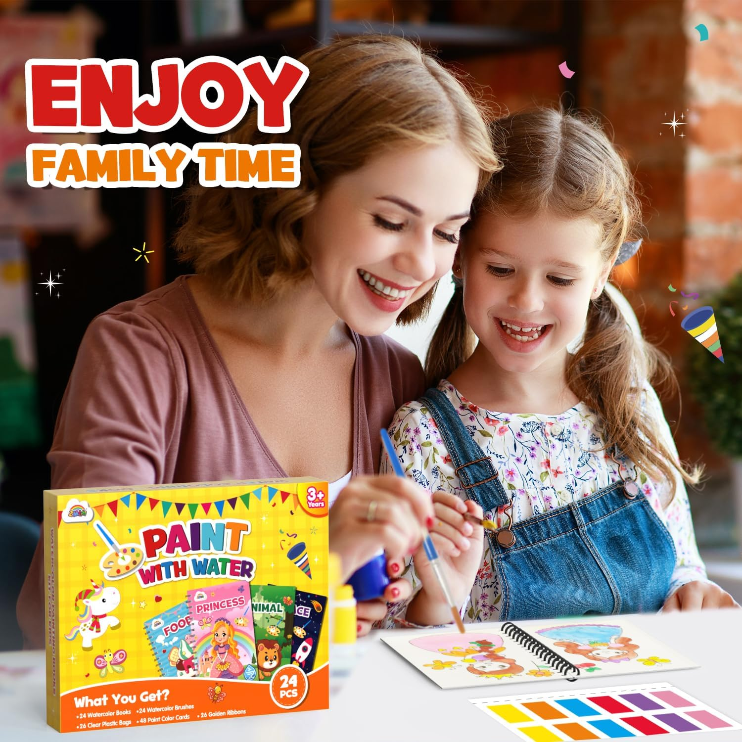 ZMLM 24 Water Coloring Books for Kids Party Favors - Bulk Mini Coloring Books for Kids Ages 4-8,Small Birthday Goodie Bag Stuffers School Teacher Return Gift Art Crafts Classroom Prizes (Classic) image number 6