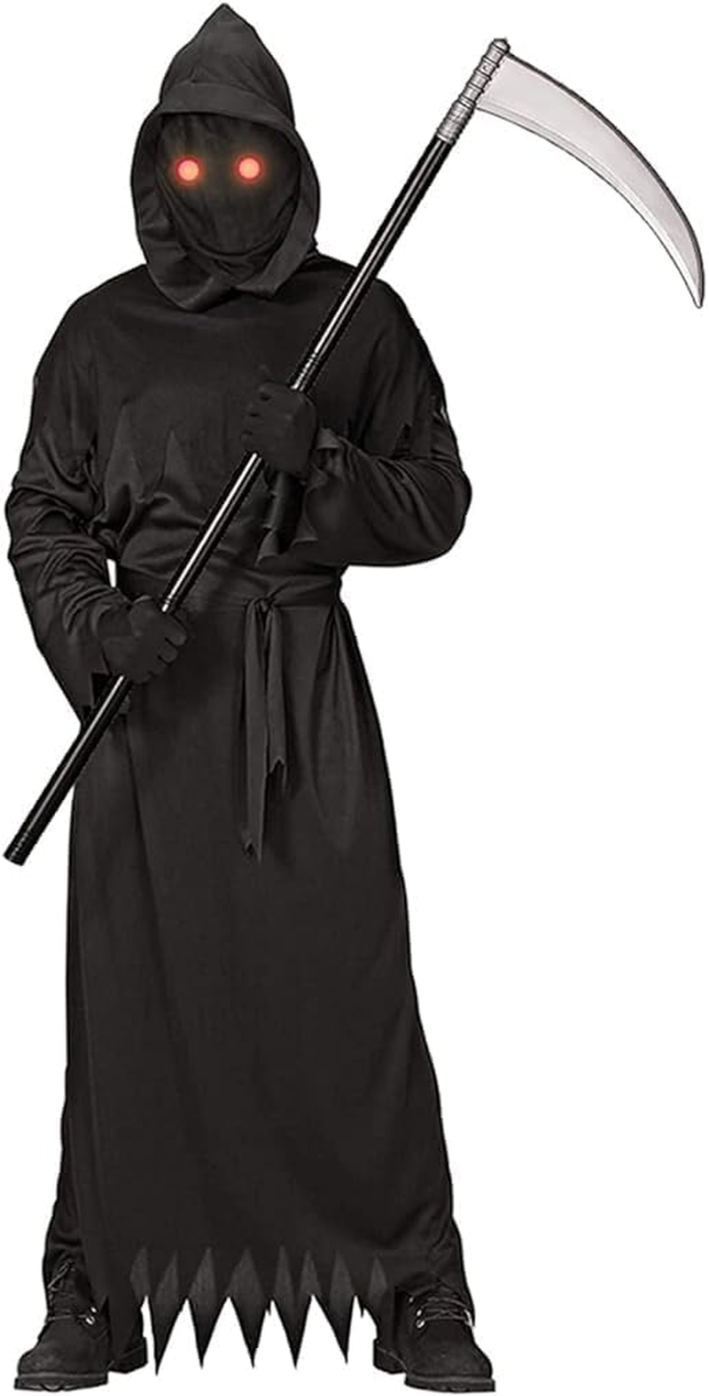 Adults Halloween Scary Costume Grim Reaper Costume for Men Women with Scythe for Adults Halloween Party Dress Up image number 2