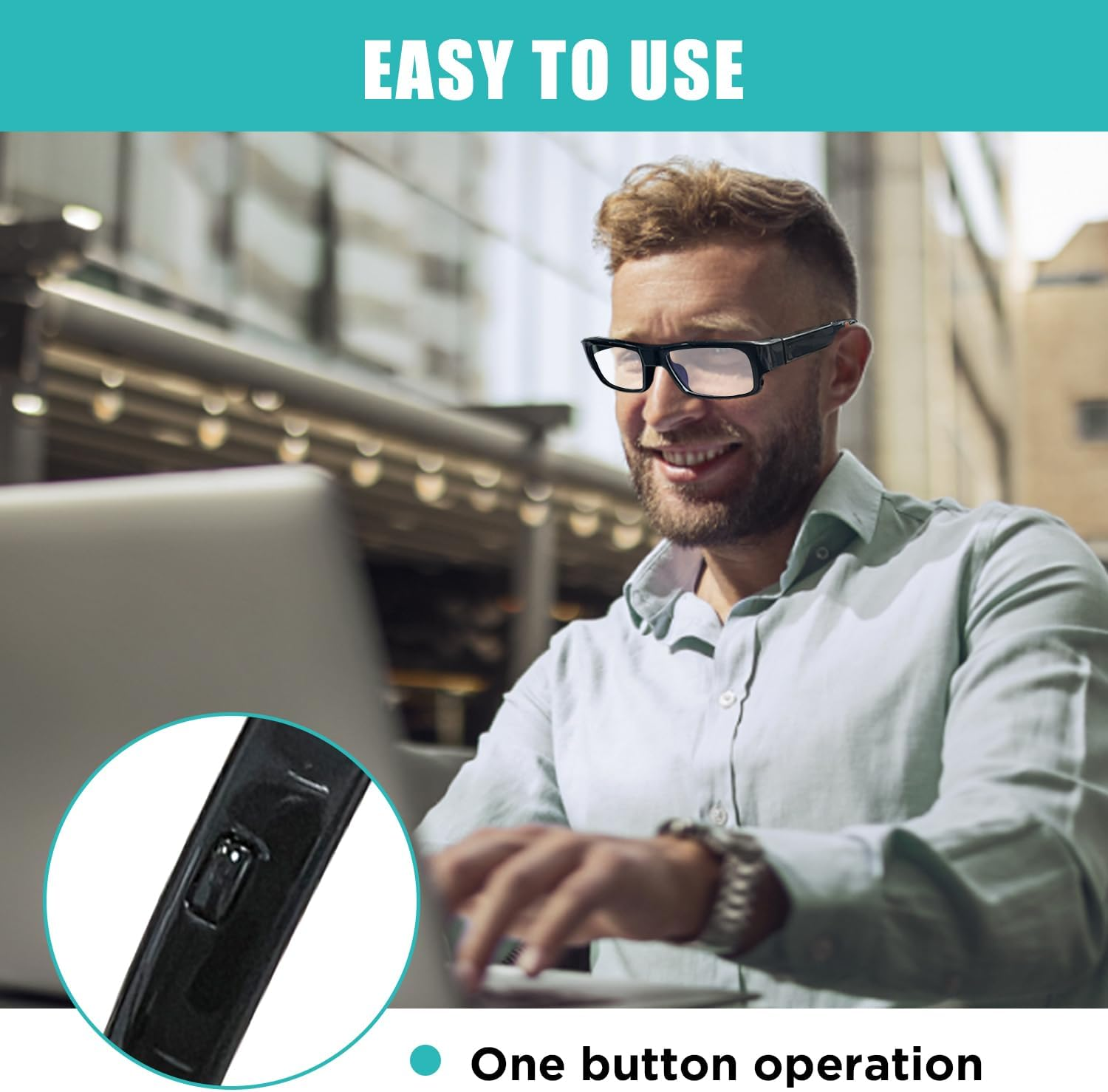 Dahocamgo 1080P Camera Glasses Video Glasses HD Eyewear Camera Video Cam Photo Taking Video Camcorder for Travel, Sports(Included 32G TF Card) image number 4