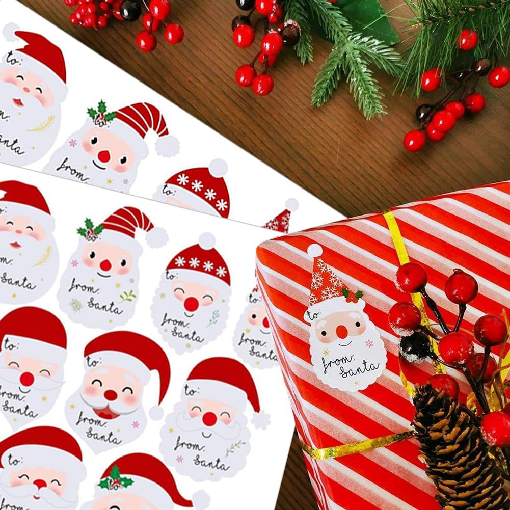 90 Pieces from Santa Tag Stickers Christmas Gift Name Labels for Holiday Festive Gift Wrapping Party Favors image number 2