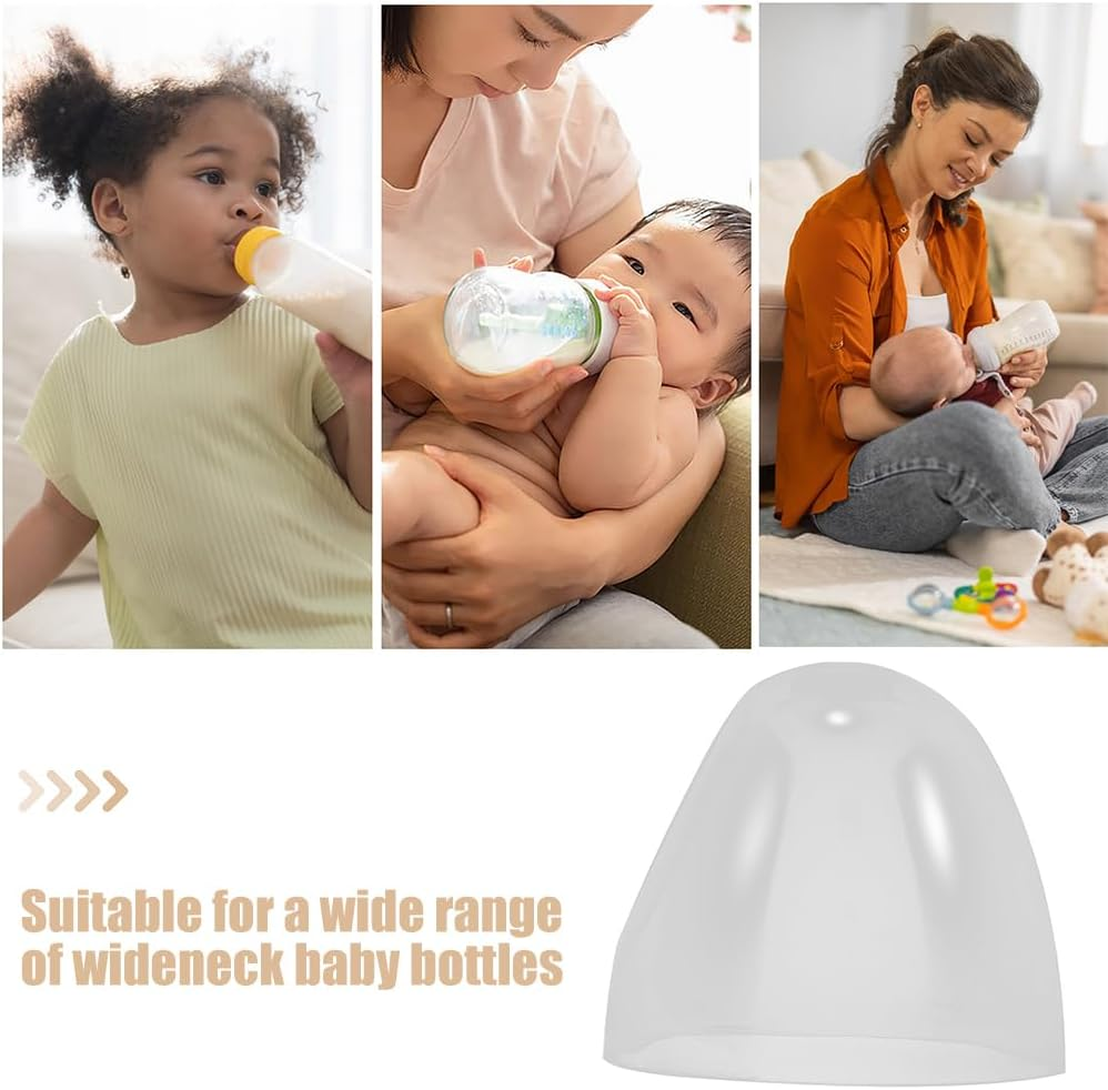 ERINGOGO 4 Pcs Universal Wide Neck Baby Bottle Caps Replacement Parts for Baby Feeding Bottles Baby Bottle Caps Baby Bottle Lid Baby Bottle Caps Replacement image number 1