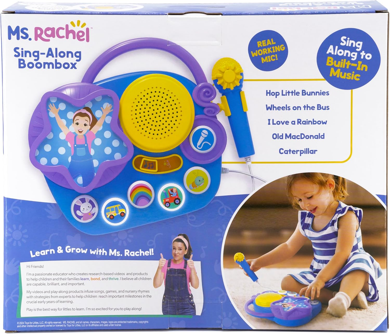 MS Rachel Electronic Learning Boombox, Ages 3+, Educational Sing-Along Toy with Microphone, 30Cm X 7Cm X 28Cm, 710G image number 1