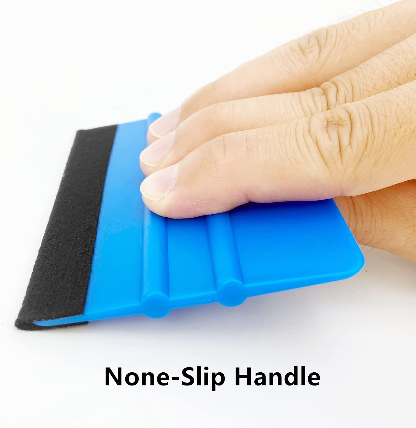 Ccyanzi 4Inch Vinyl Squeegee Tool Window Film Squeegee Decal Scraper Sign-Making Graphic Wallpaper Application, Felt Edge Protection Prevents Scratches - 10Piece Blue image number 4