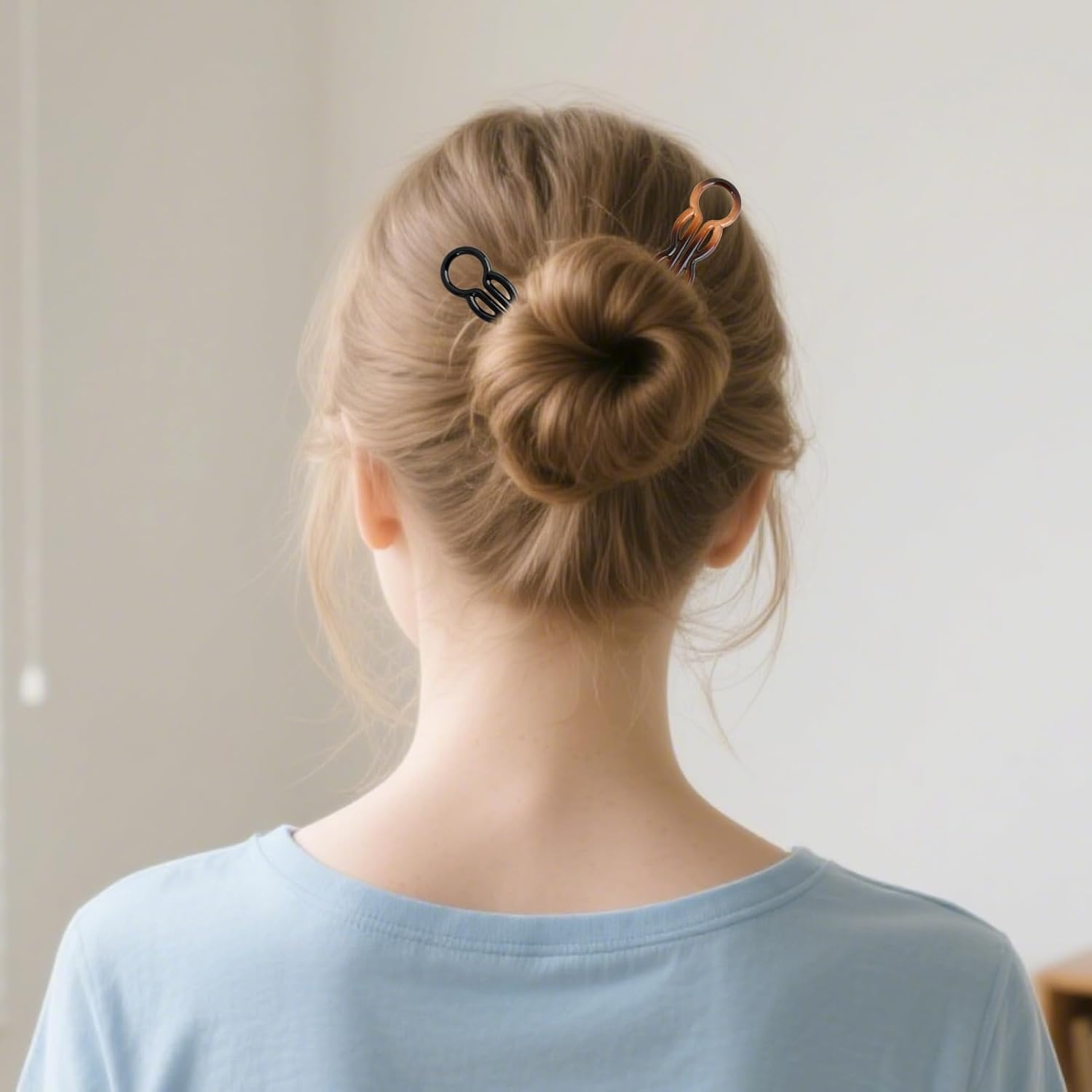 12 Pcs Hair Pins for Women - 6 Black & 6 Brown U-Shaped Magic Grip Hairpins, Strong & Durable Hair Styling Accessories for Fine & Thick Hair, French Twist Bun Pins, Elegant Hair Clips for Everyday Use image number 3