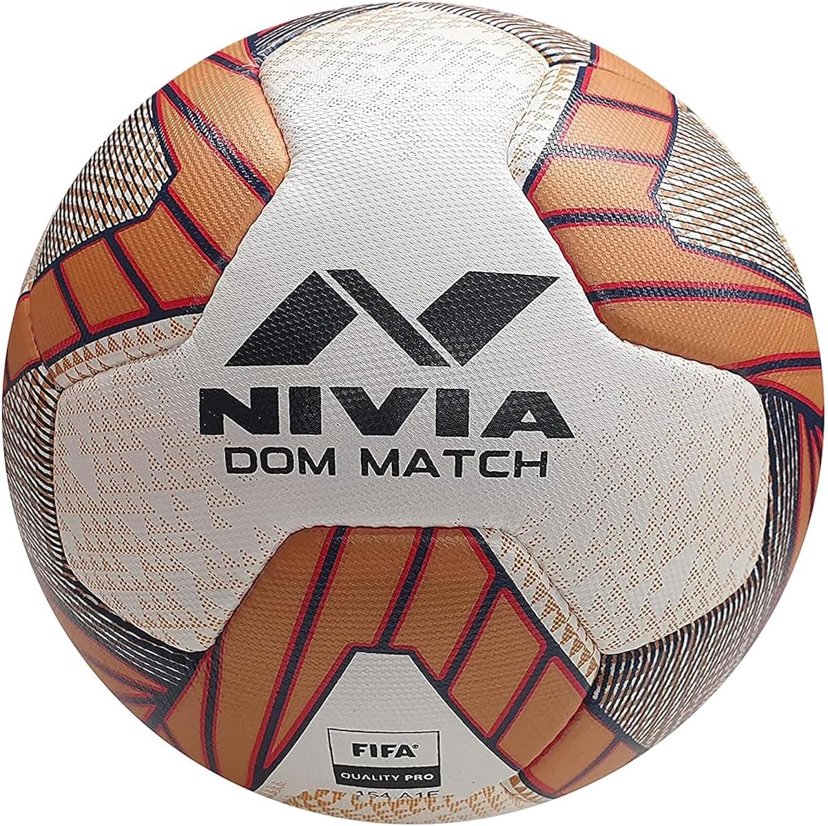 Nivia DOM01 Match &lrm;PU Football (Golden, Size 5) | Machine Stitched | 8 Panel | PU Micro Fiber Top Layer | Soccer Ball | Latex Bladder Core