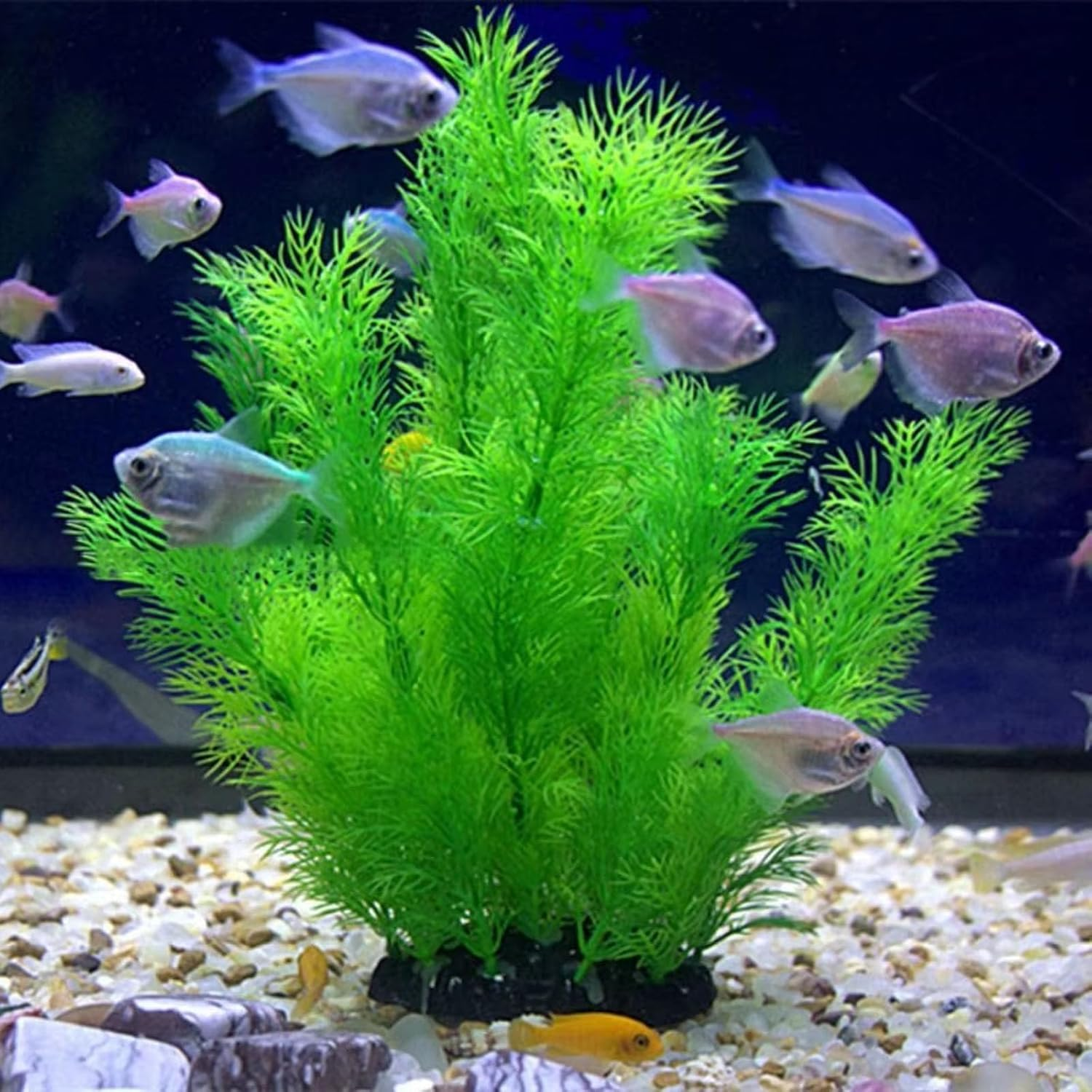 Aquarium Decorations Plants, 8Pcs Artificial Fish Tank Plants and Rock Decor Set, Fish Tank Accessory, Fish Tank Decor, Plastic Plants image number 3