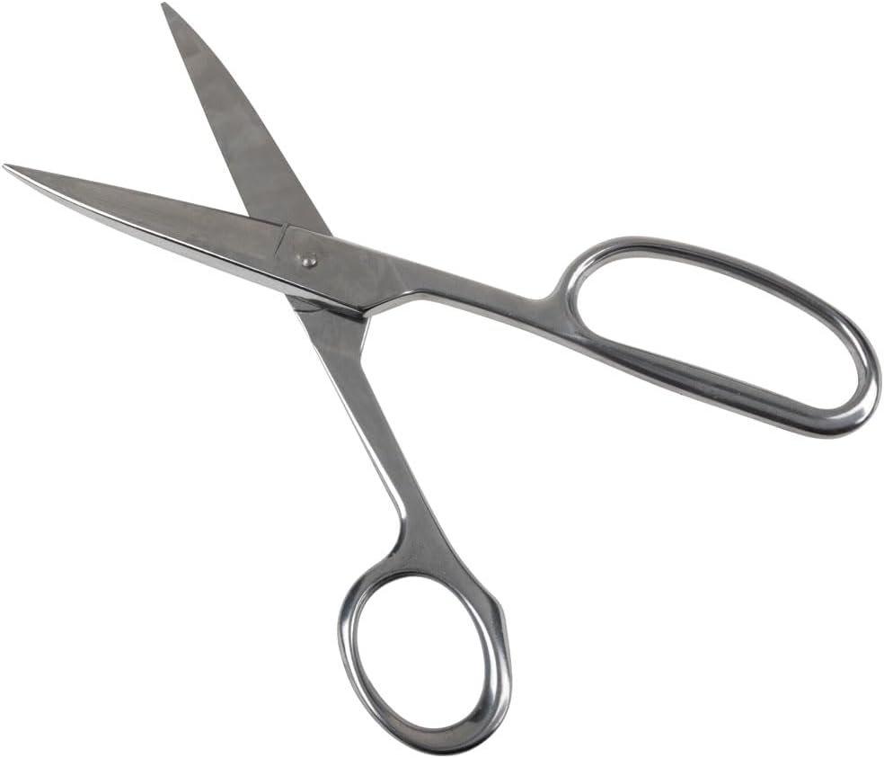 Klein Tools G758LR Scissors, Made in USA, Straight Trimmer with Large Ring for Cutting Fabric, Rubber, Light Metal, More, 9-Inch image number 1