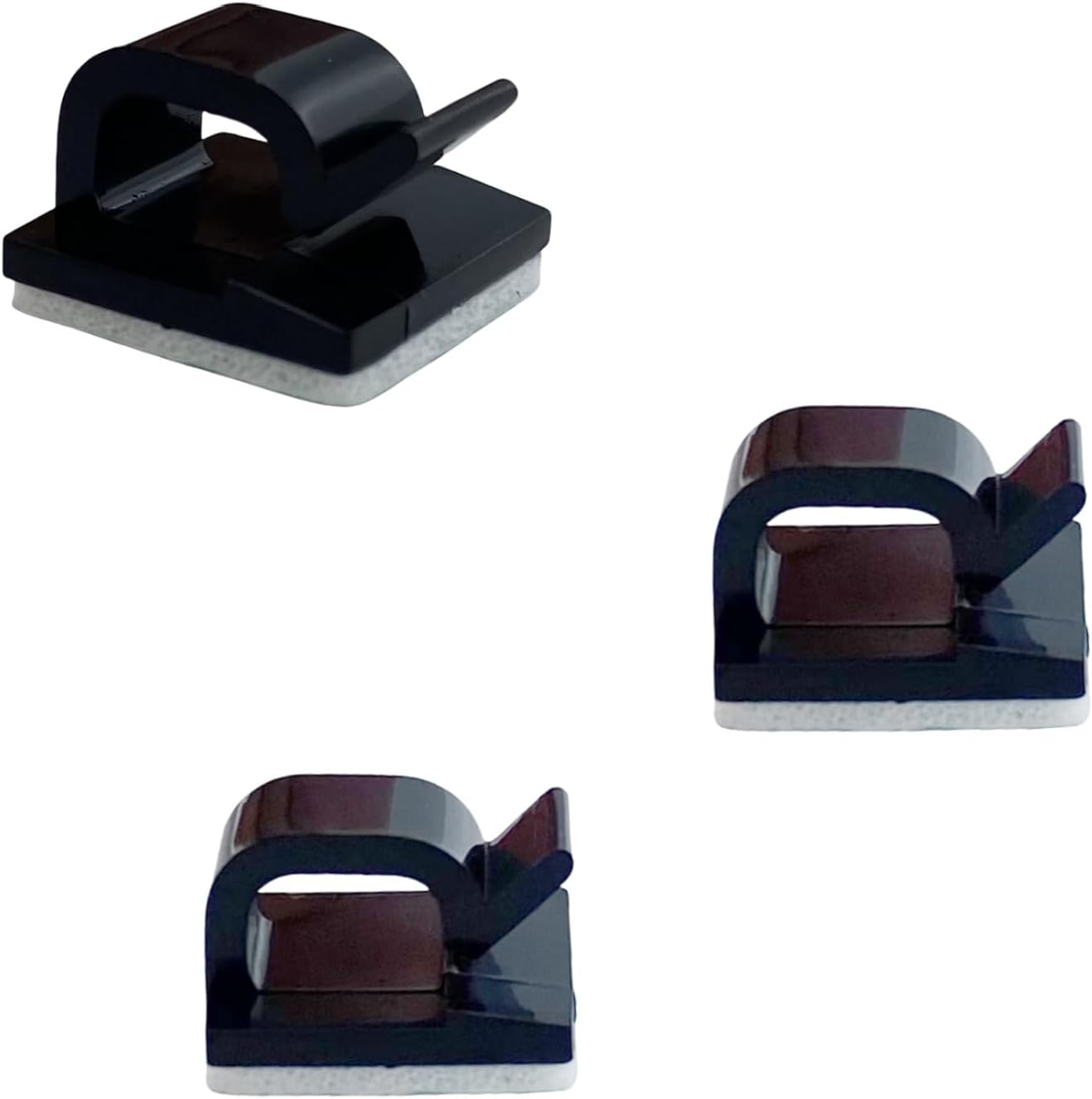 Castaic 50 Pcs Adhesive Cable Clips, Upgraded Durable Cable Wire Management for Car, Office and Home(Black)